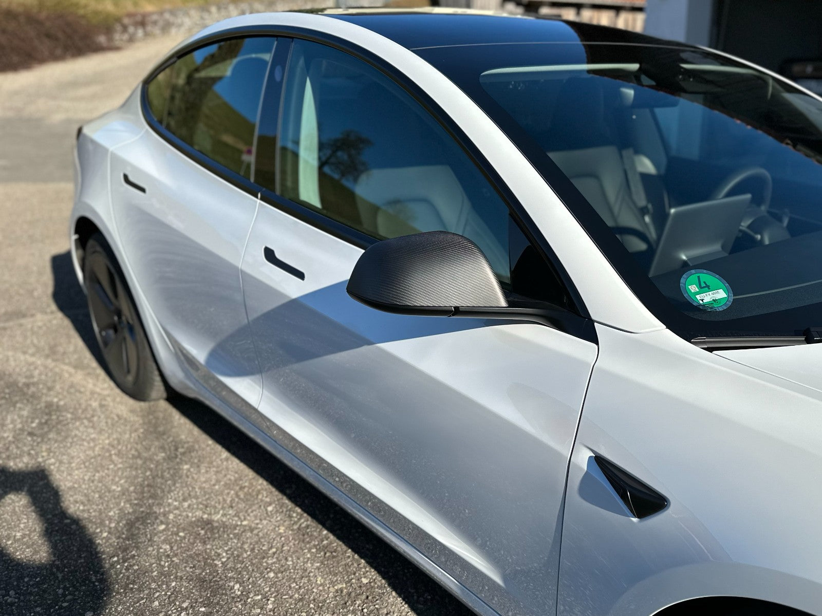 DRY CARBON Performance Aufsatz Spiegelkappen Mirror Cover für Tesla Model 3
