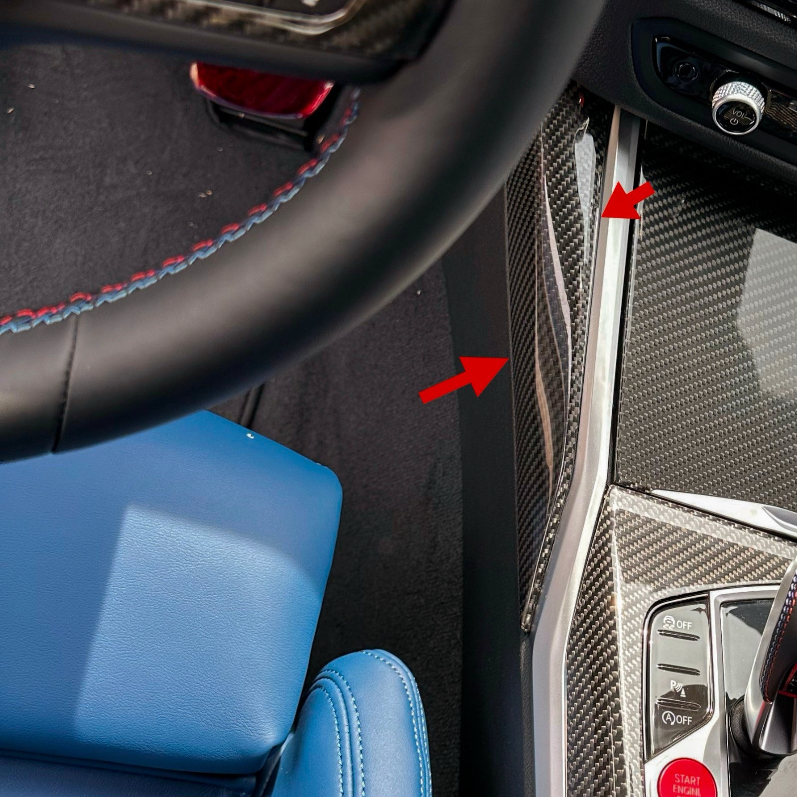 Dry Carbon Mittelkonsolen Seiten Blenden für BMW G20 G21 G22 G23 G26 G42 G80 G81 G82 G83 G87