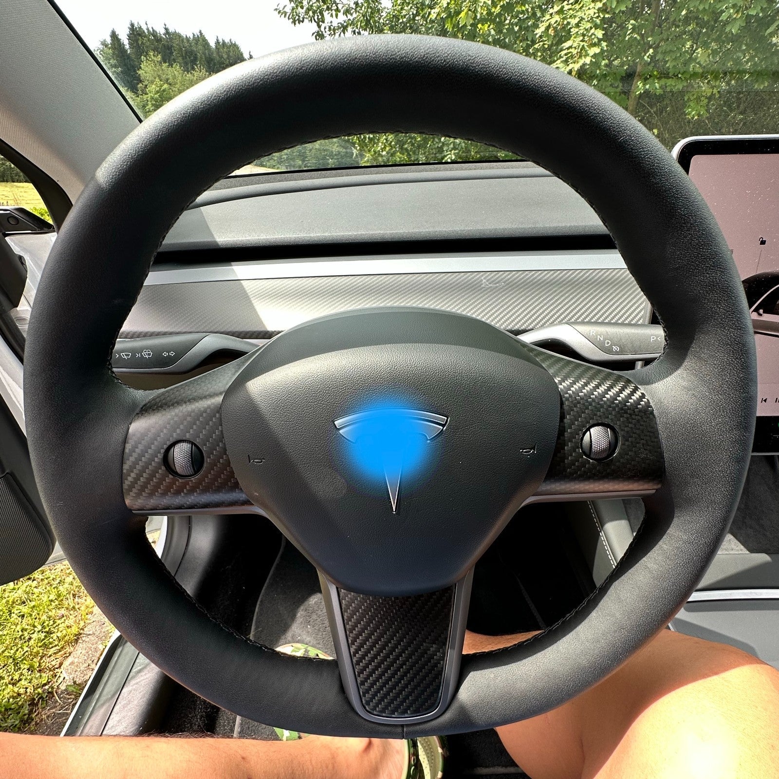 DRY CARBON Performance Lenkrad Blenden Performance im Satz für TESLA MODEL 3 MODEL Y