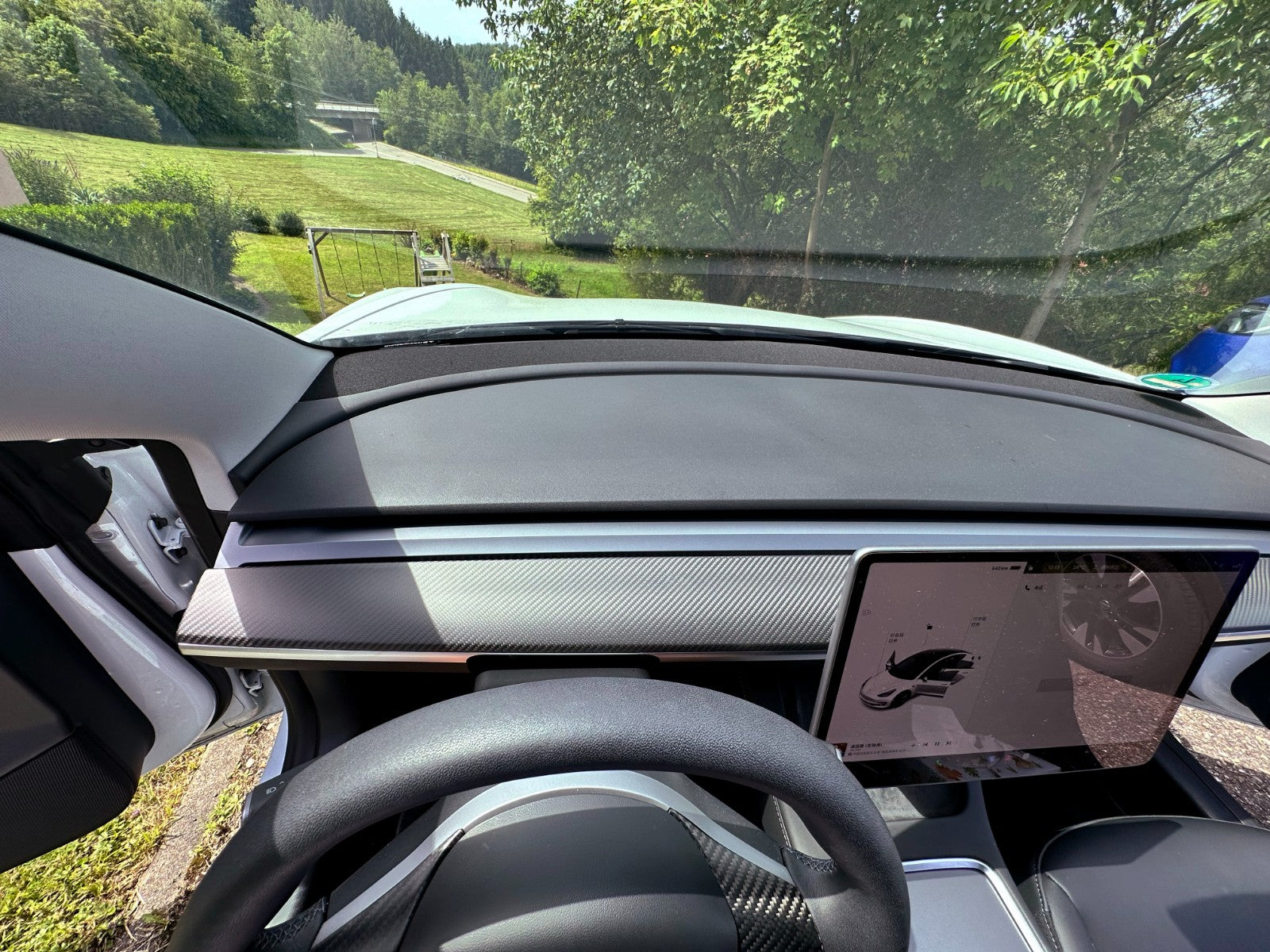 DRY CARBON Performance Armaturenbrett Abdeckung Blenden im Satz für TESLA MODEL 3 MODEL Y