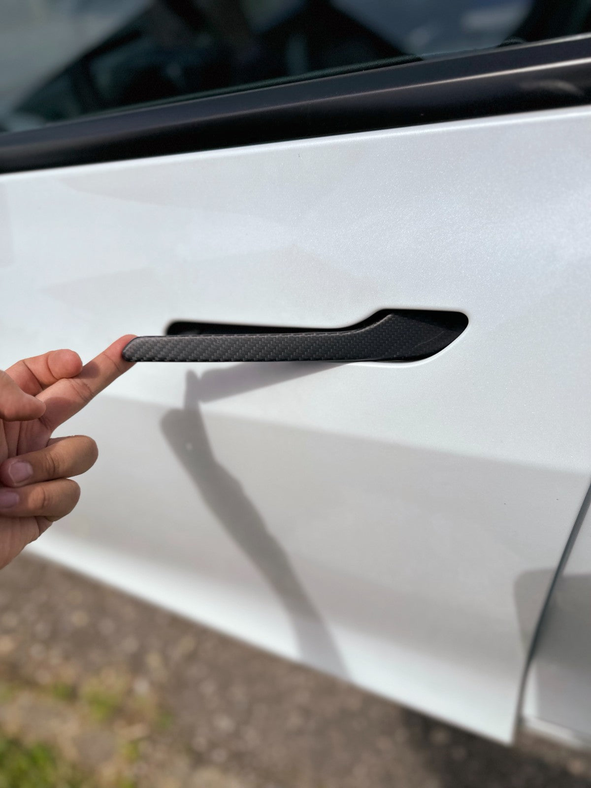 DRY CARBON Performance Türverkleidung Tür Blenden Türgriff im Satz für TESLA MODEL 3 MODEL Y