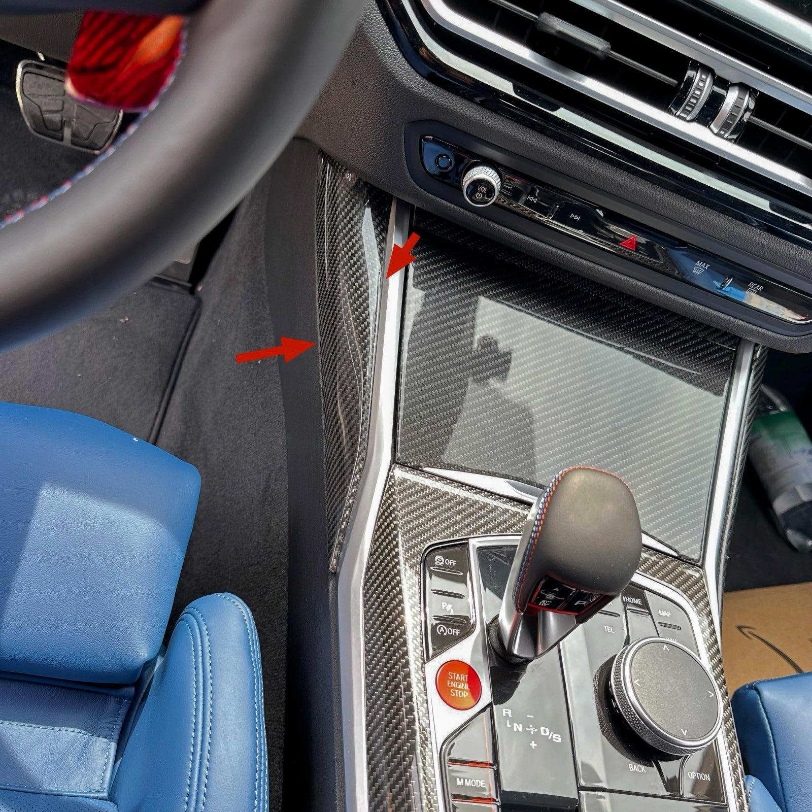 Dry Carbon Mittelkonsolen Seiten Blenden für BMW G20 G21 G22 G23 G26 G42 G80 G81 G82 G83 G87