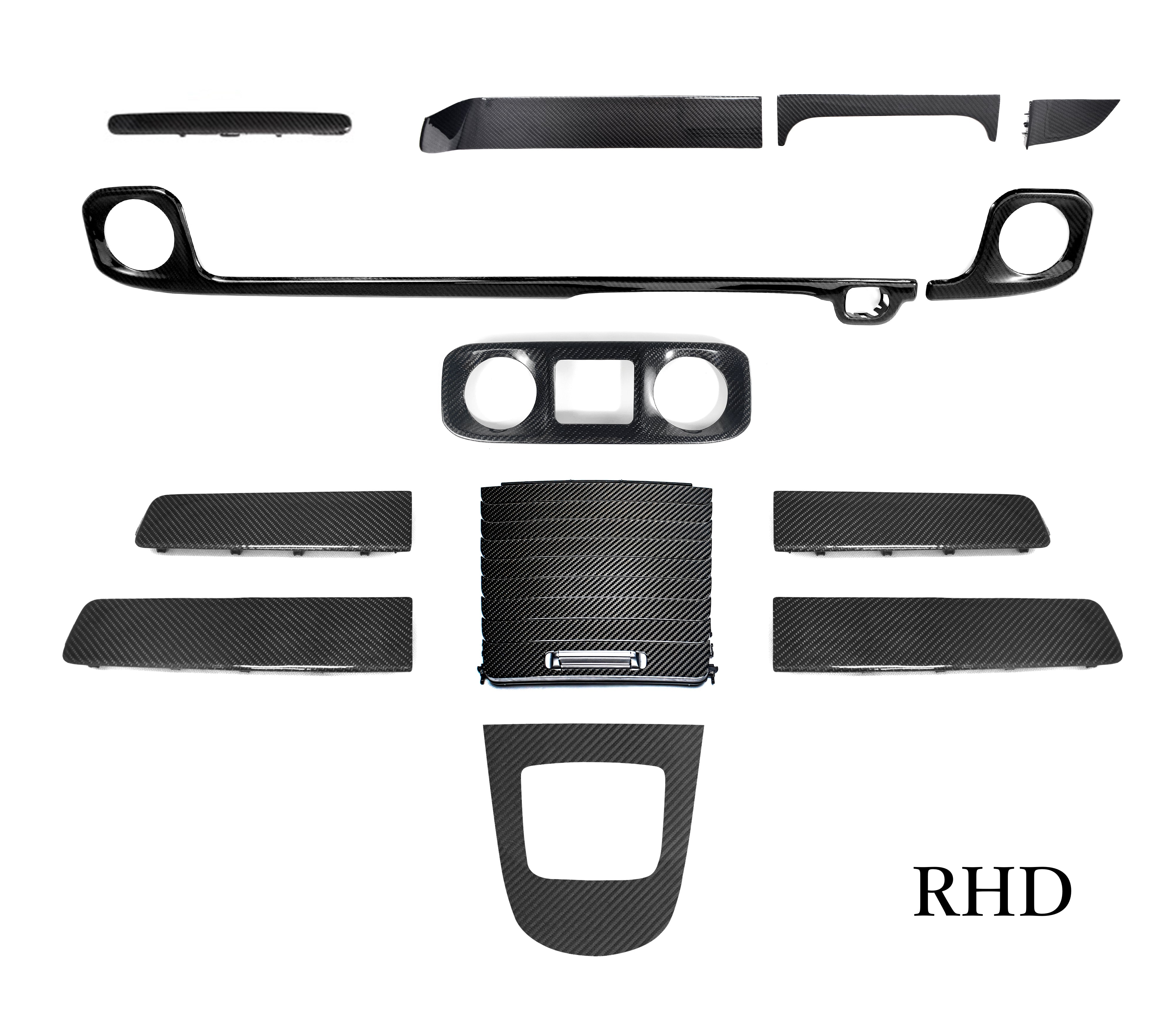 Dry-Carbon Interieur SET passend für Mercedes-Benz G-Klasse W465 – Cockpit in Sichtcarbon