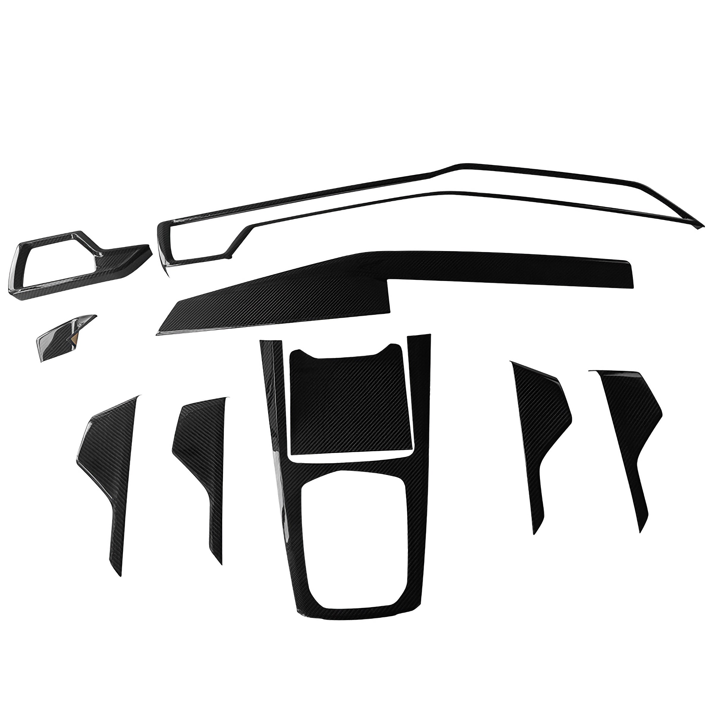 Dry Carbon Mittelkonsolen Set passend für BMW X6 G06 LCI / X6M F96 LCI (10-teilig)