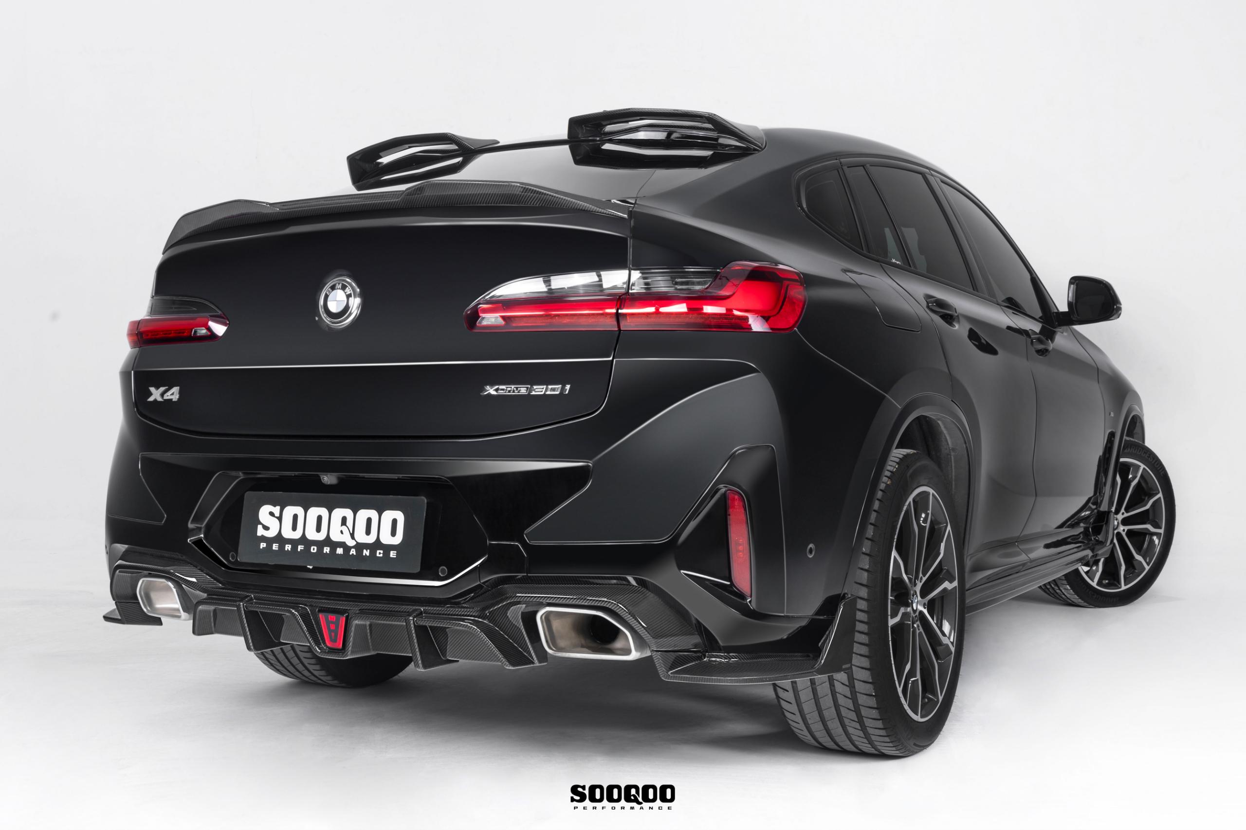 Carbon Heckdiffusor im SQ-Style passend für BMW X4 G02 inkl. LCI, Echtcarbon - Getsdowned