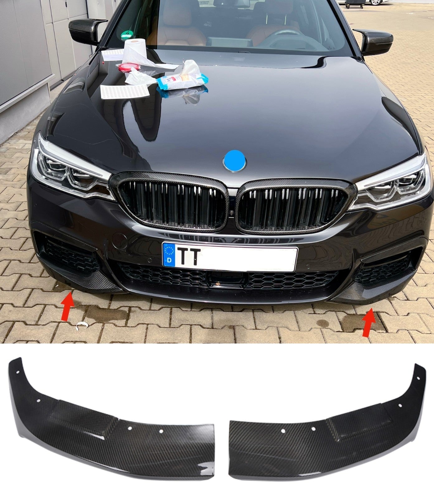 Dry CARBON Front Flaps Frontlippe für BMW G30 G31 mit M Paket vor LCI