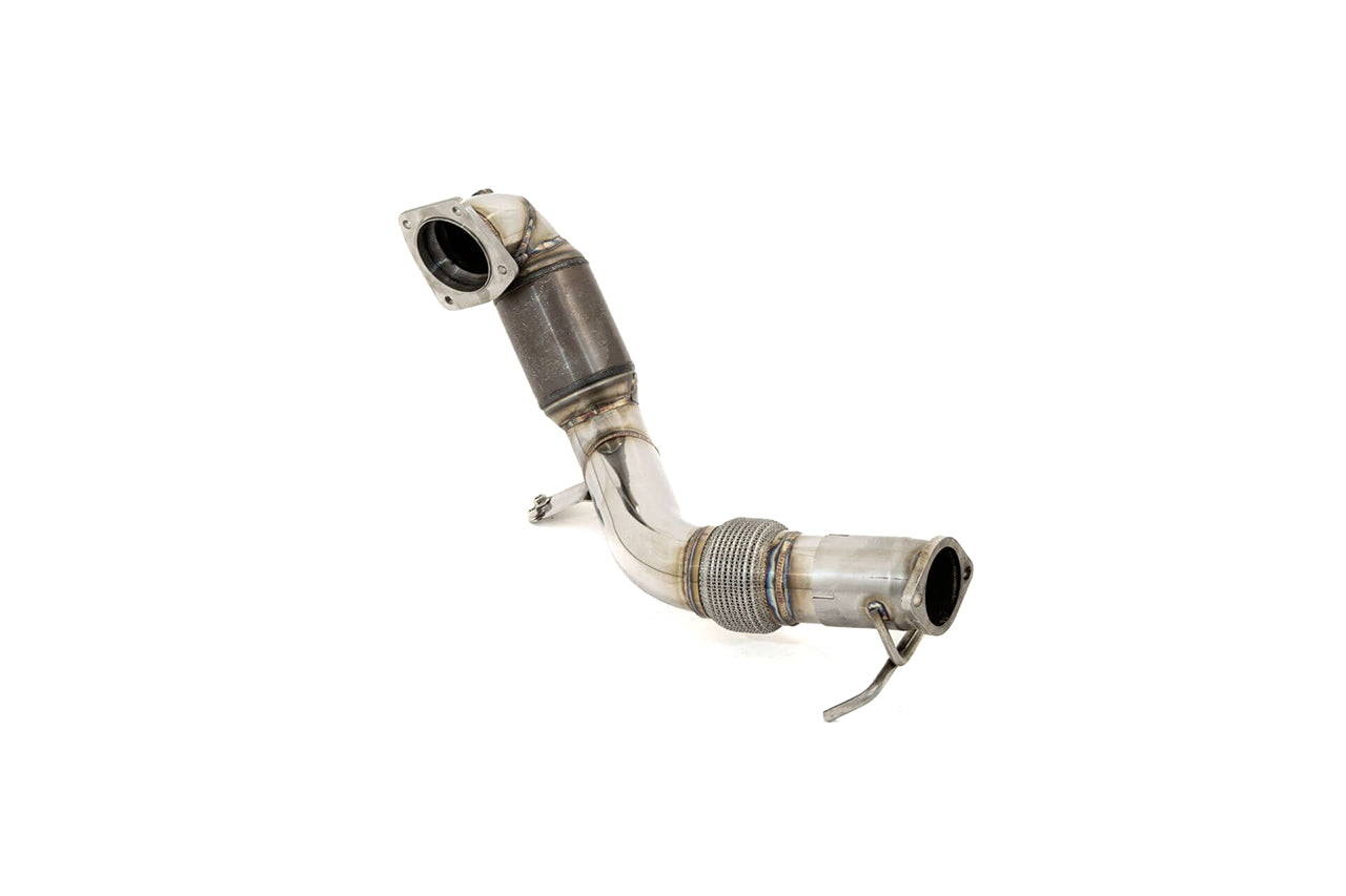 Getsdowned Aulitzky Exhaust ECE Downpipe für Hyundai i30 N Performance PD OPF mit 275PS, zeigt den hochwertigen Abgaskrümmer.