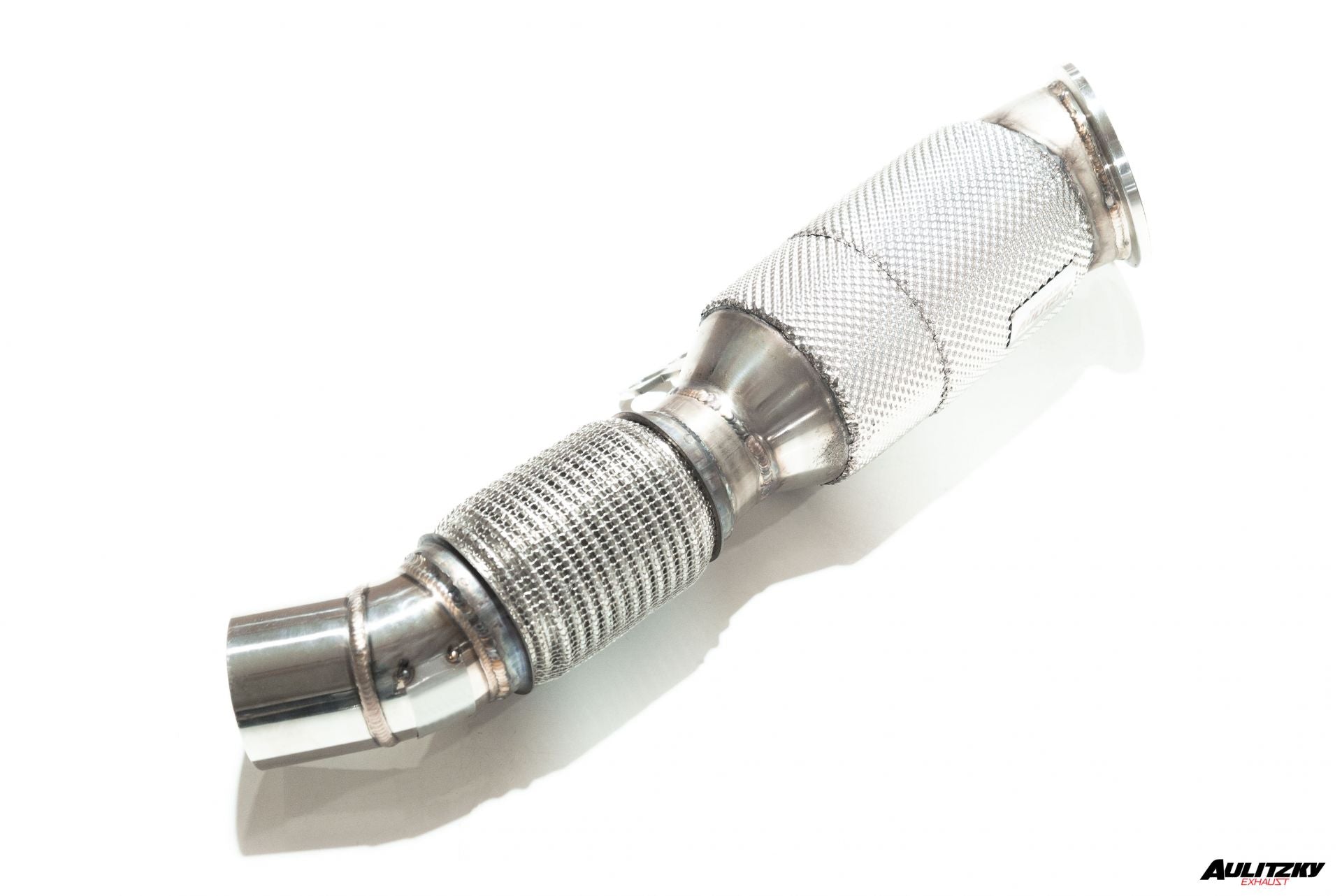 Aulitzky Downpipe für BMW 340i / 440i B58, ECE-konform, aus hochwertigem Metall, mit sichtbaren Anschlüssen und Befestigungen