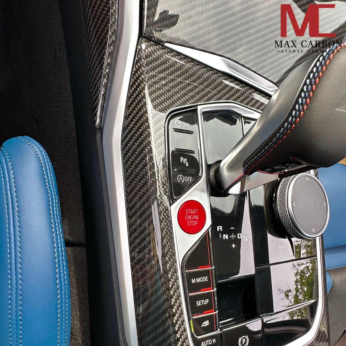 Dry-Carbon Mittelkonsolen Blende Ganghebel passend für BMW G20 / G21 / G22 / G23 / G26 / G42 / G80 / G81 / G82 / G83 / G87 – Interior Carbon-Upgrade