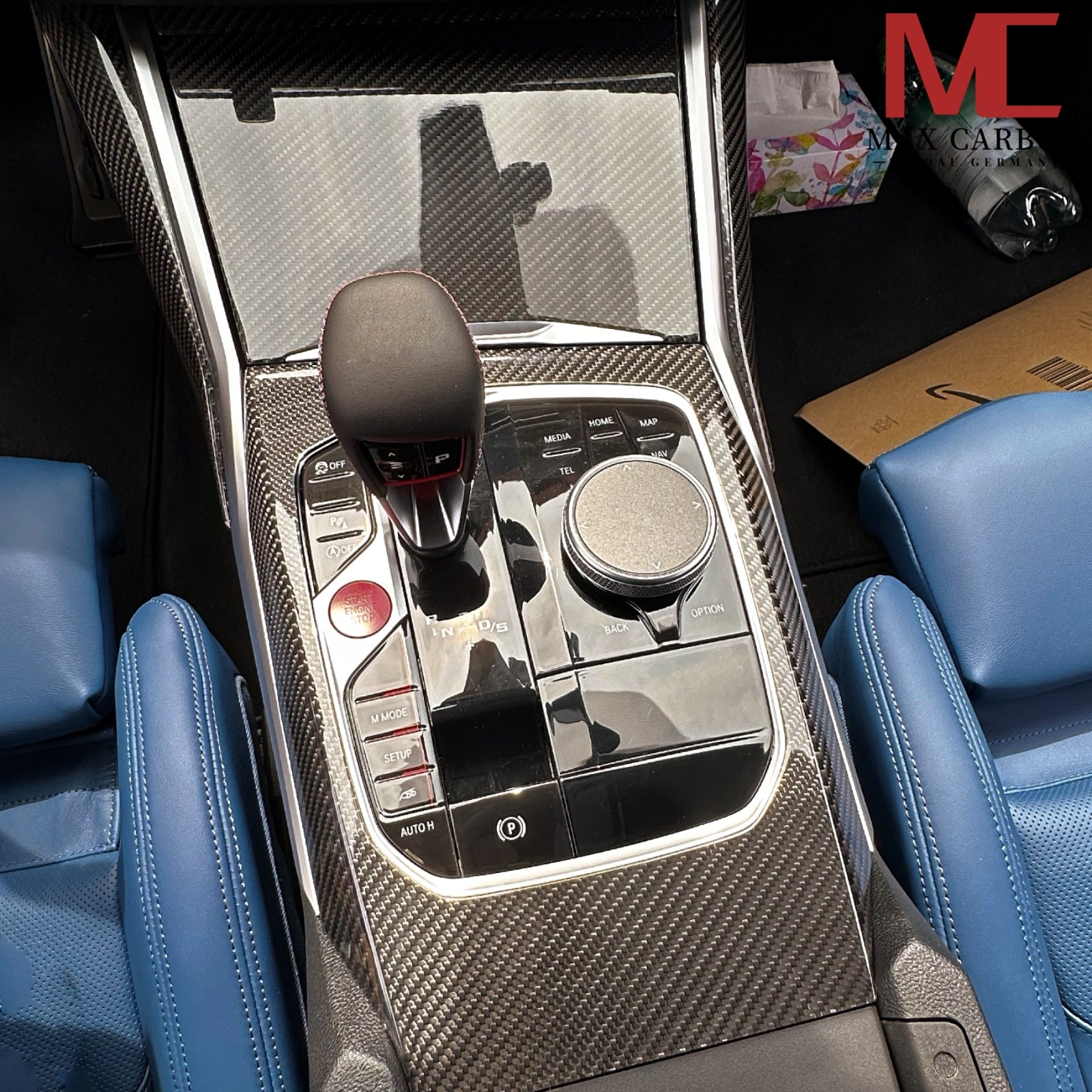 Dry Carbon Mittelkonsolen Blende Ganghebel für BMW G20 G21 G22 G23 G26 G42 G80 G81 G82 G83 G87