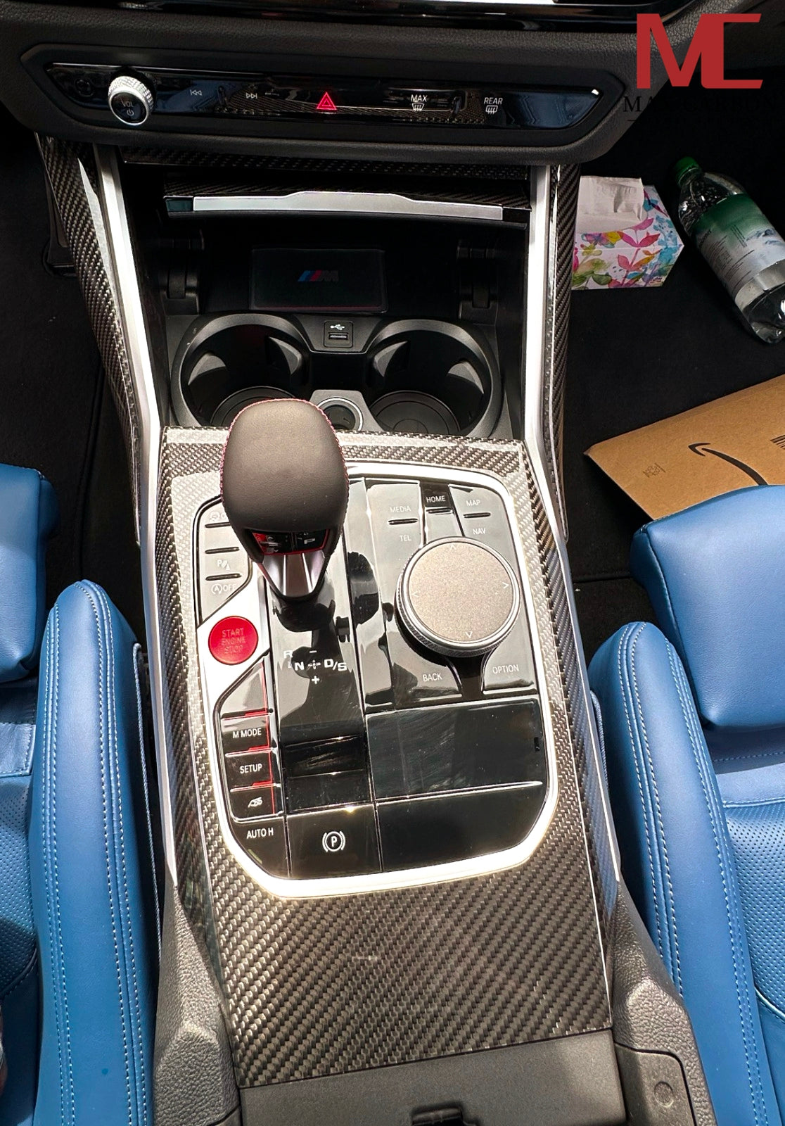 Dry-Carbon Mittelkonsolen Blende Ganghebel passend für BMW G20 / G21 / G22 / G23 / G26 / G42 / G80 / G81 / G82 / G83 / G87 – Interior Carbon-Upgrade