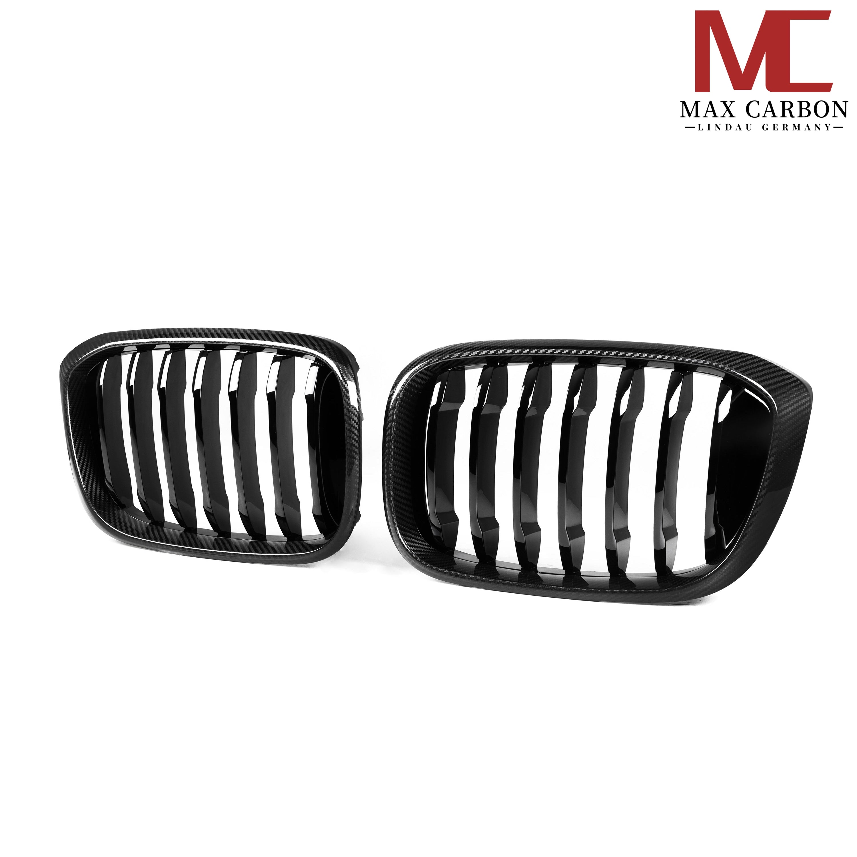 Dry-Carbon Kühlergrill Nieren passend für BMW X3M F97, X4M F98, X3 G01 & X4 G02 Pre-LCI – Carbon-Front statt Chrom