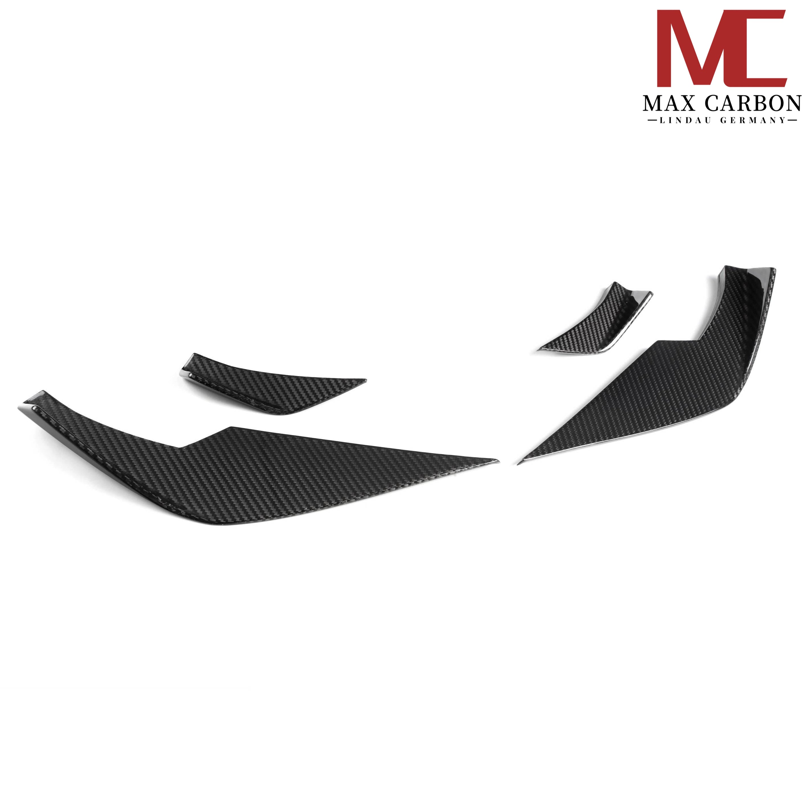 Dry-Carbon groß Front Canards Frontflaps VS passend für BMW M3 G80 / G81 / M4 G82 / G83 – Aggressive Aero-Flügel