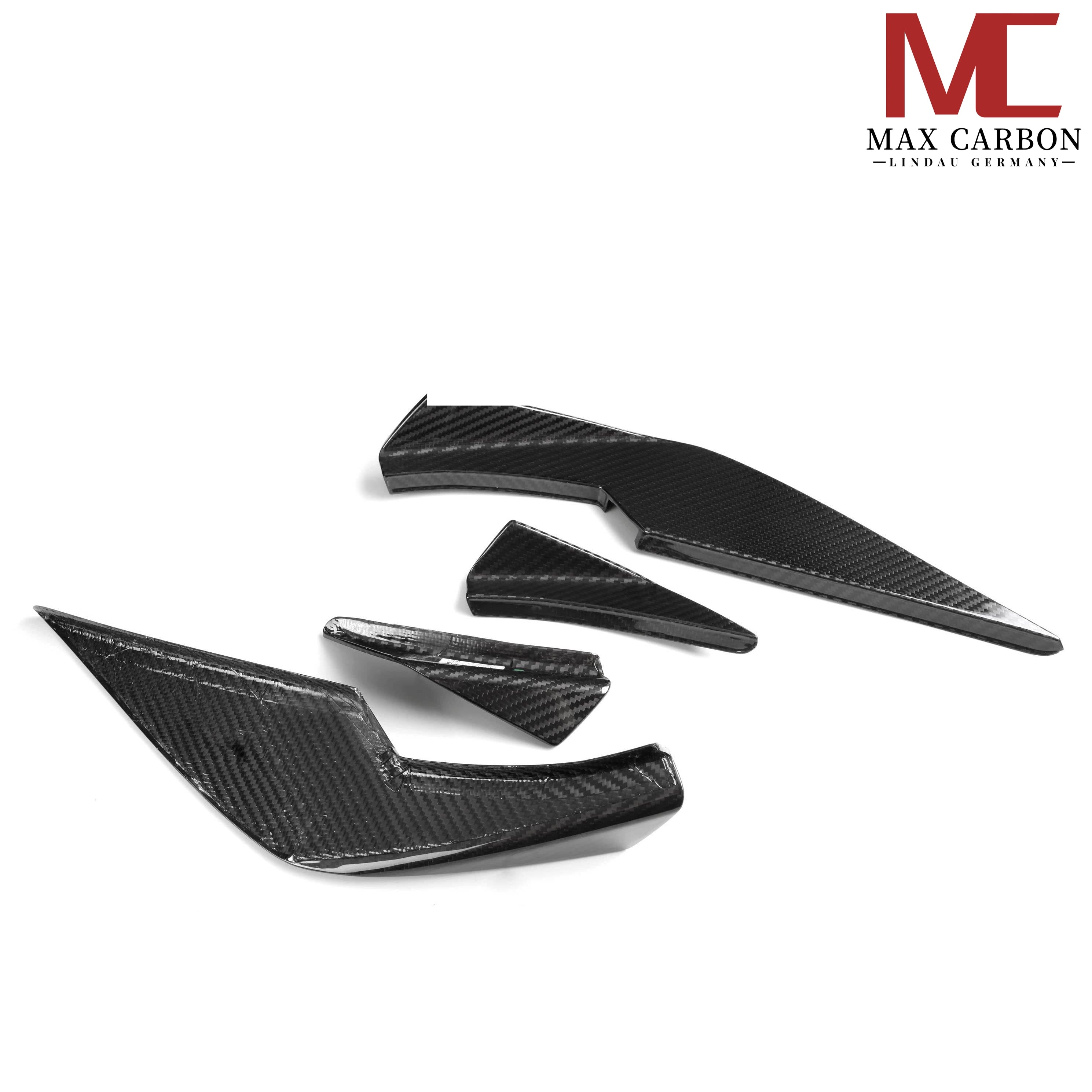 Dry-Carbon groß Front Canards Frontflaps VS passend für BMW M3 G80 / G81 / M4 G82 / G83 – Aggressive Aero-Flügel