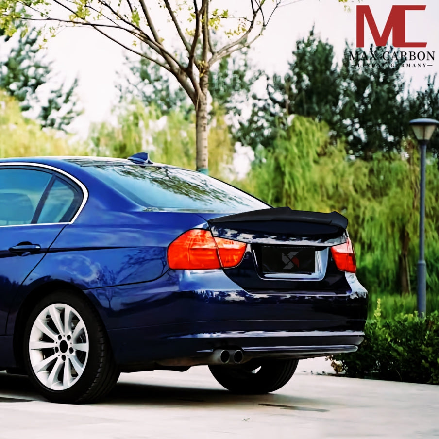 Dry-Carbon Heckspoiler Ducktail (PS Style) passend für BMW 3er/M3 E90 – Abrisskante in echtem Carbon