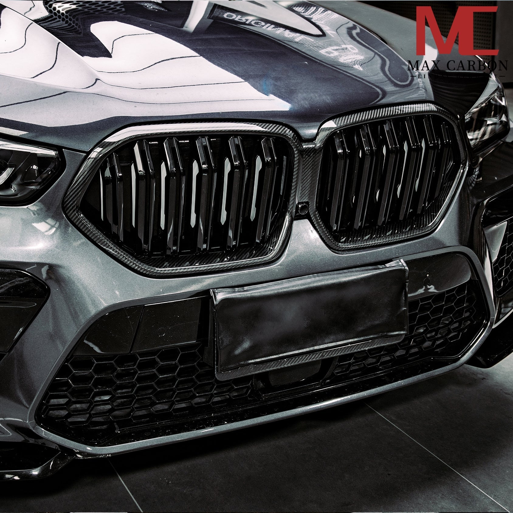 Dry Carbon Kühlergrill Nieren für BMW X6M F96 X6 G06 Pre-LCI