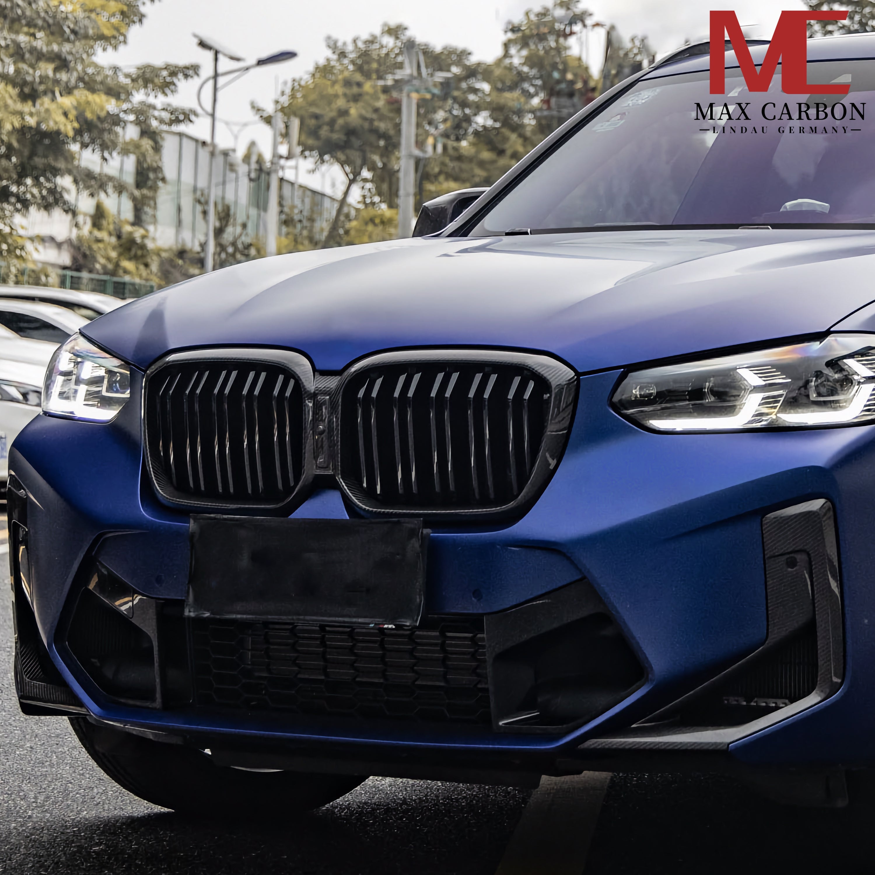 Dry-Carbon Kühlergrill Nieren passend für BMW X3M F97, X4M F98, X3 G01 & X4 G02 LCI – Carbon-Front statt Chrom