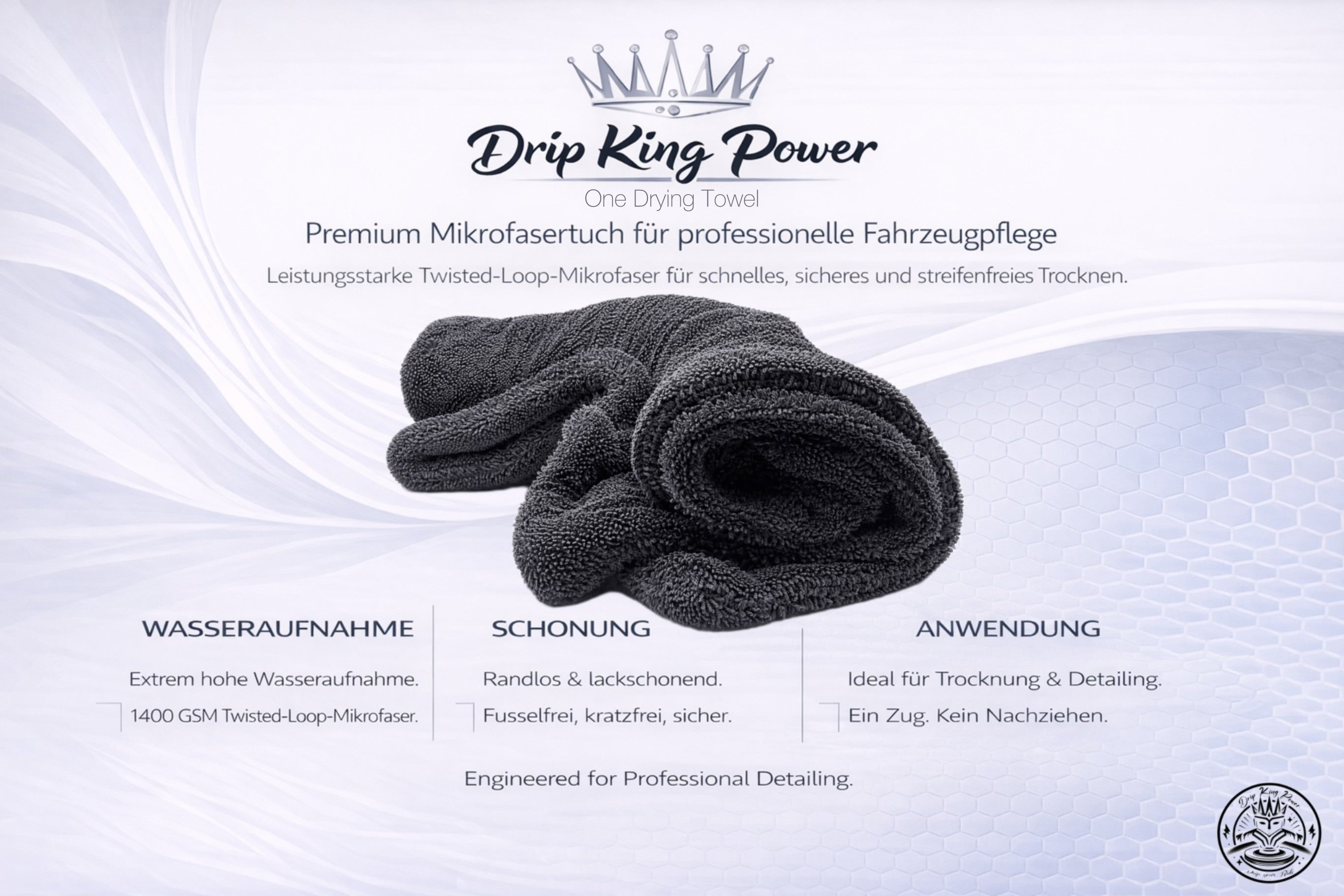 Auto Trockentuch 1400 GSM 80x50 cm - DKP One Drying Towel