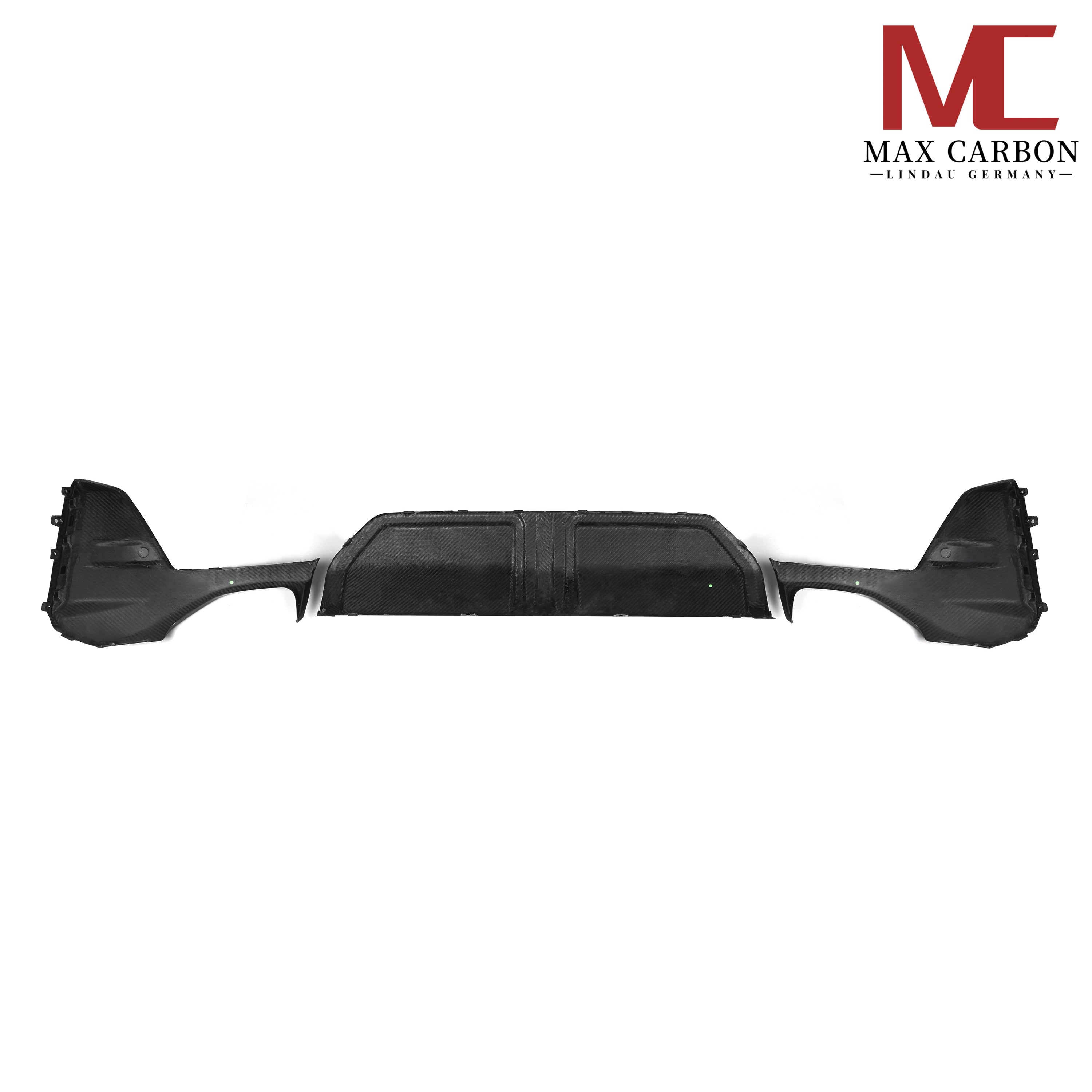 Dry-Carbon Heckdiffusor passend für BMW 3er G20 G21 LCI 330i EU-Version – Heckabschluss in Sichtcarbon