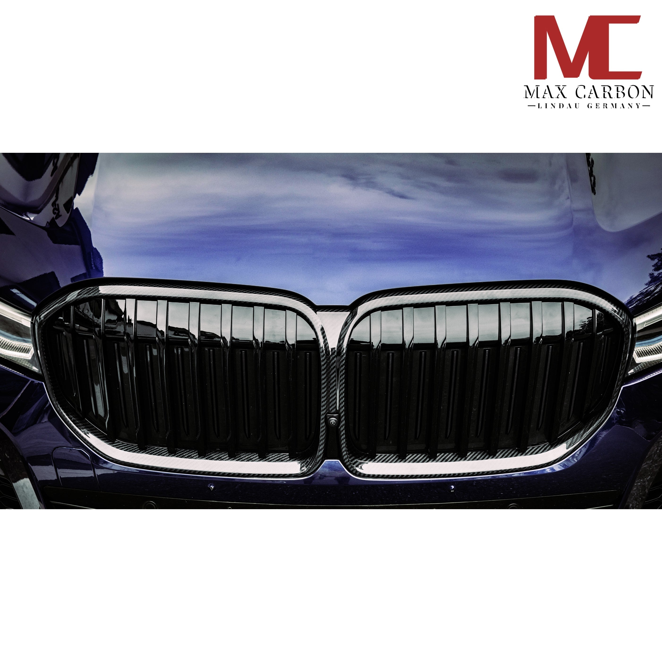 Dry-Carbon Kühlergrill-Nieren passend für BMW 7er G11 & G12 – Echtcarbon-Rahmen im Austausch