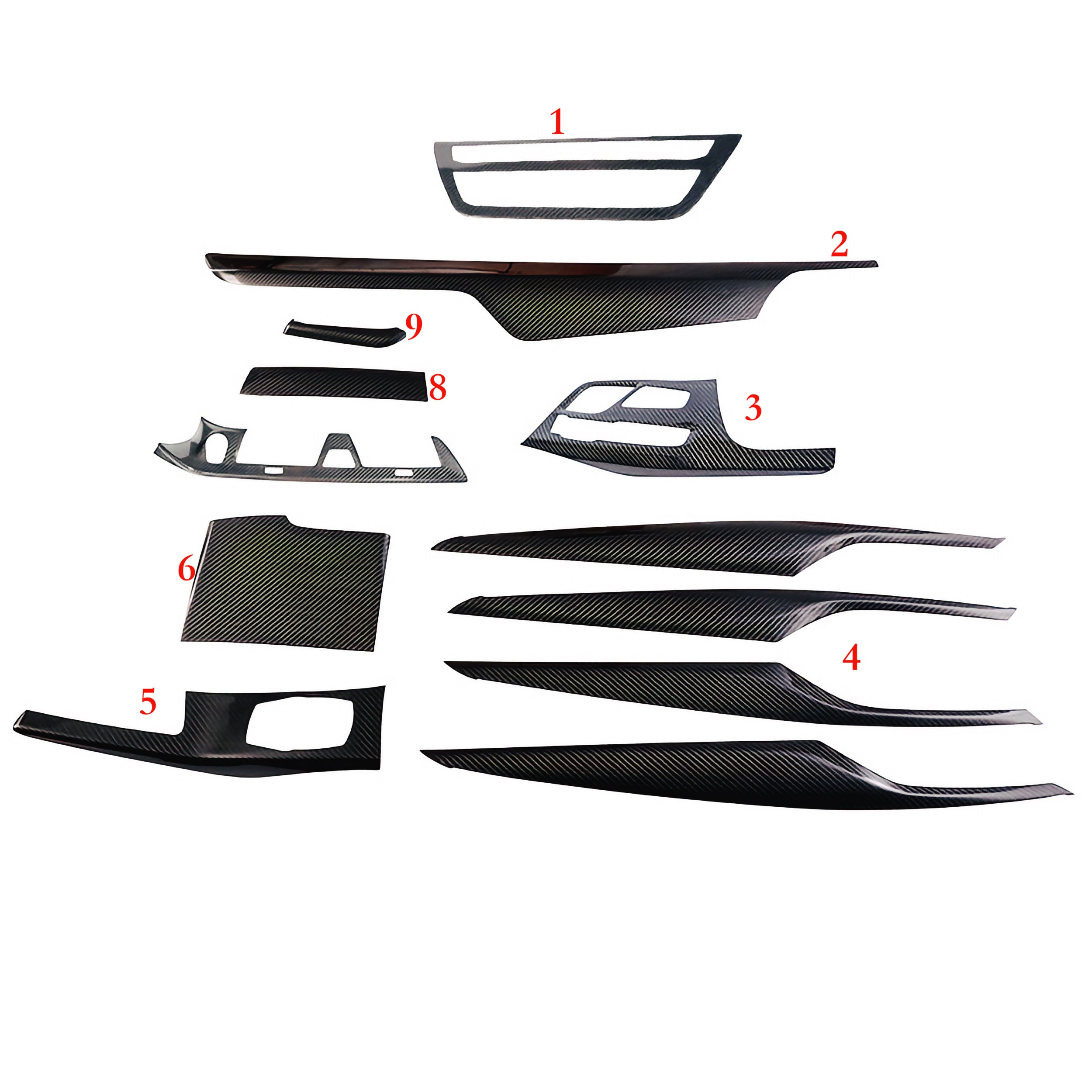 Dry Carbon Mittelkonsolen Set für BMW 5er G30 G31 / M5 F90