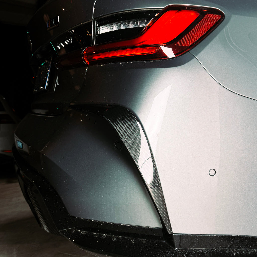 Dry Carbon Heckansatz Front AERO FLICK L Form für BMW M3 G80 G81 M4 G82 G83