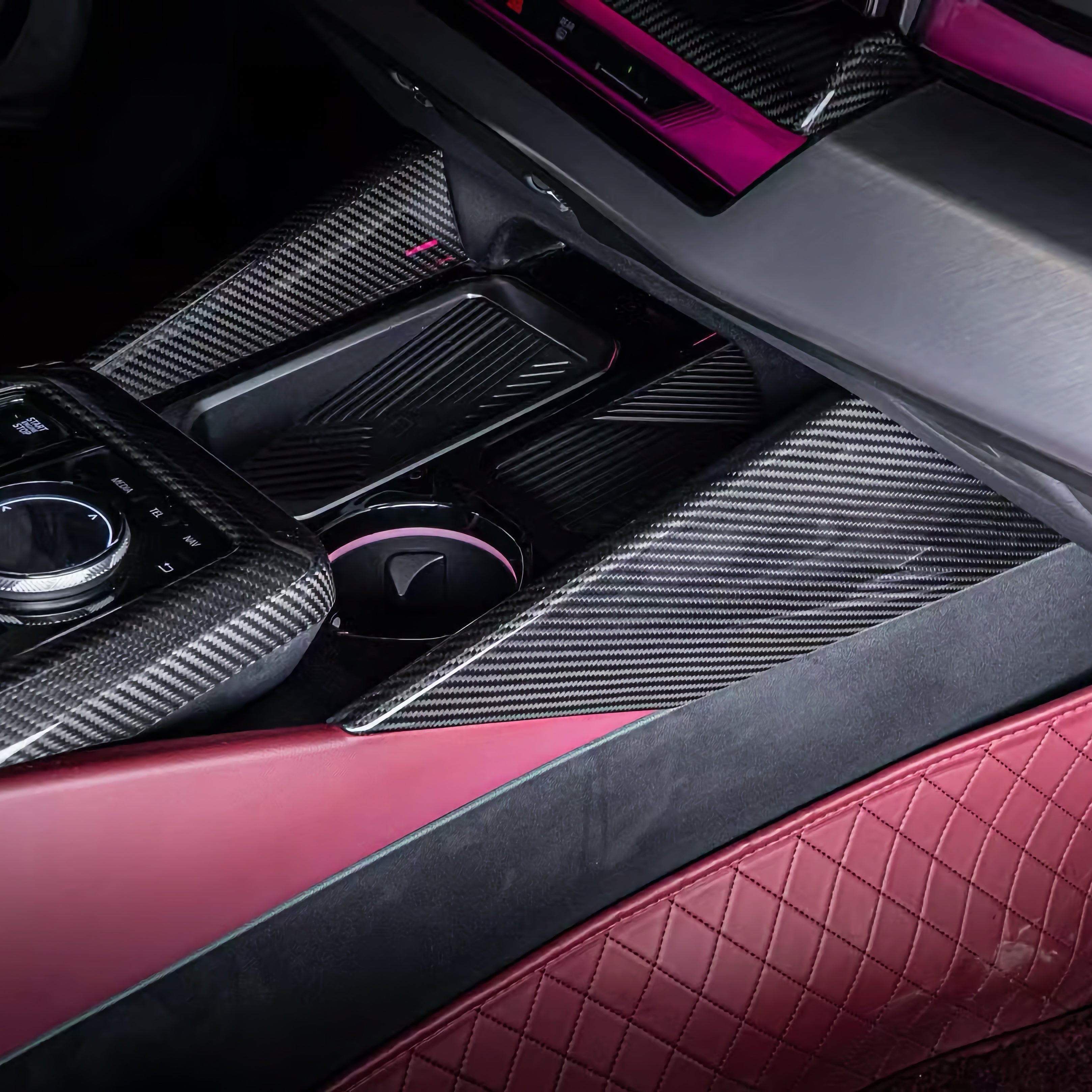 Dry Carbon Mittelkonsolen KIT passend für BMW 5er G60 G61 / M5 G90 G99