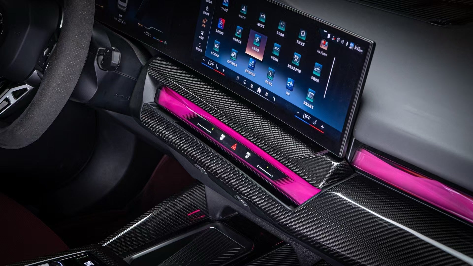 Dry Carbon Mittelkonsolen KIT passend für BMW 5er G60 G61 / M5 G90 G99