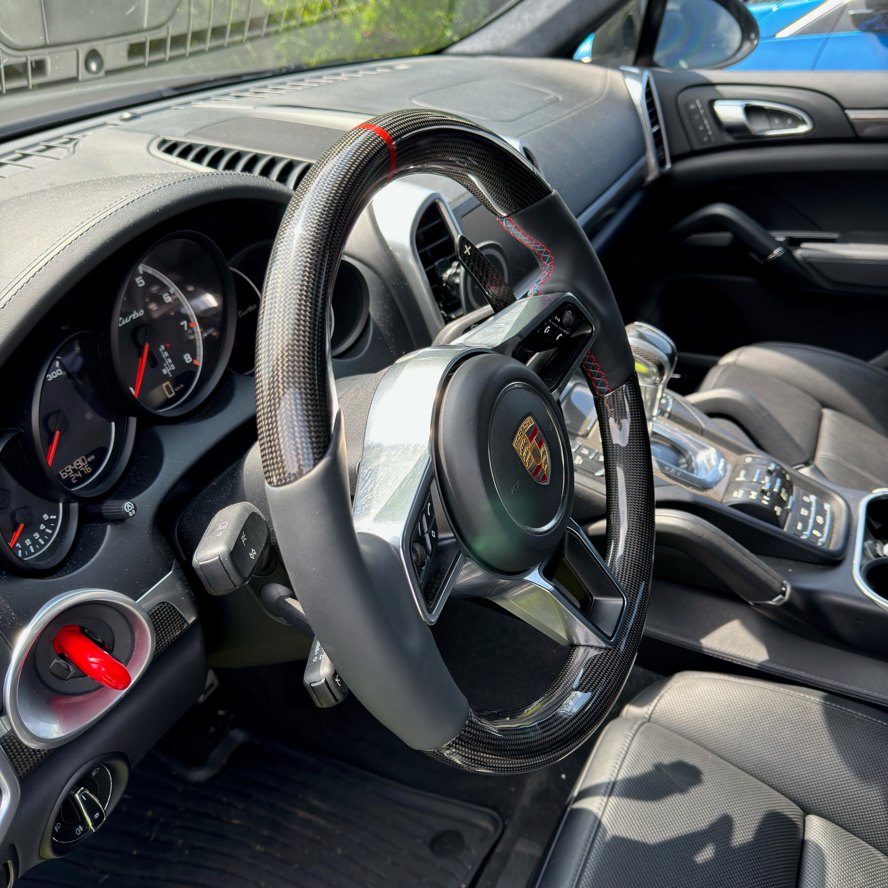 Dry-Carbon Lenkrad passend für Porsche 911 Cayenne Macan Cayman Boxster Panamera – Cockpit-Veredelung