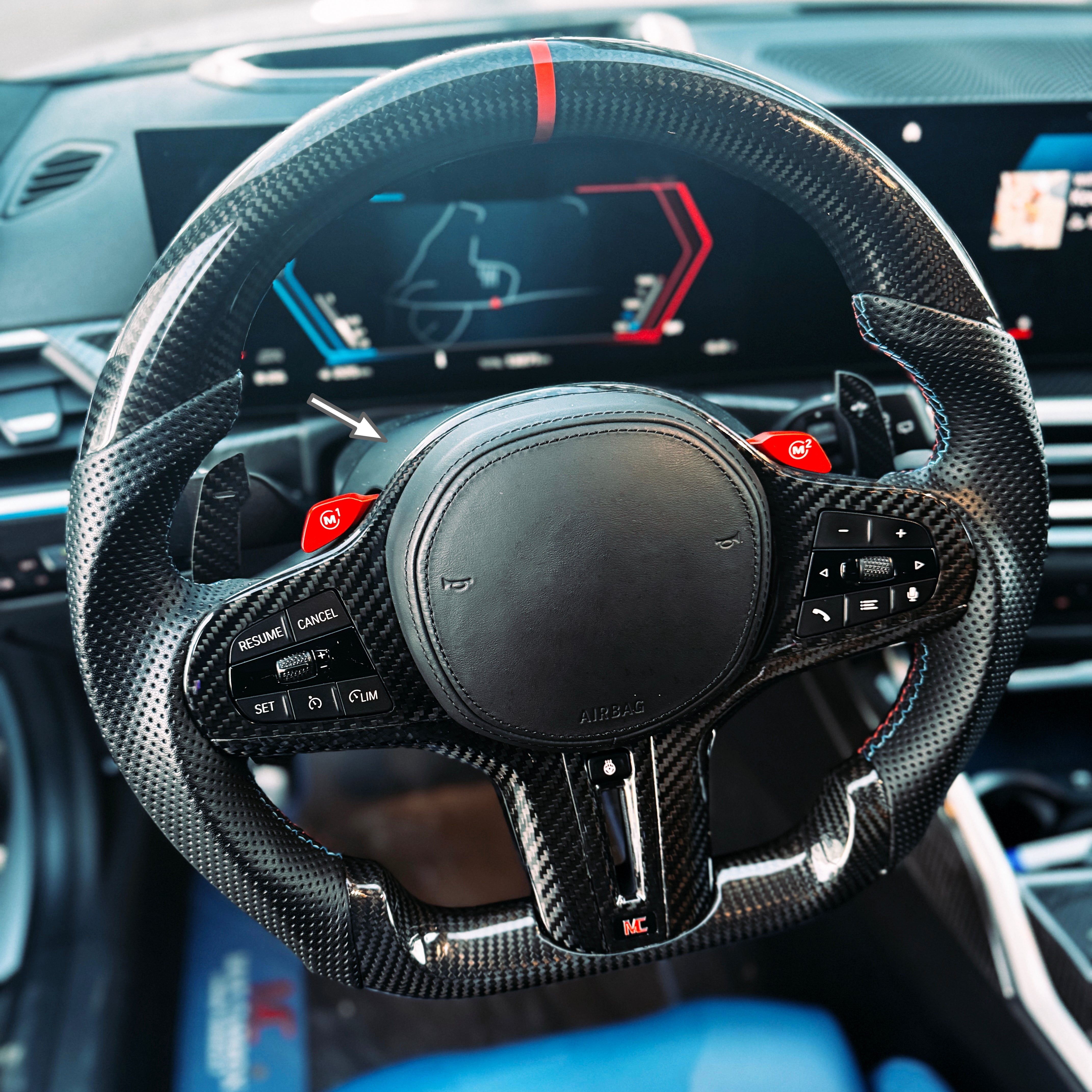 Carbon Lenkrad Spange Oberteil für BMW M2/M3/M4 (G87 G80 G81 G82 G83) M5 (F90) M8 (F92 F93 F91) X3M (F97) X4M (F98) X5M (F95) X6M (F96) XM