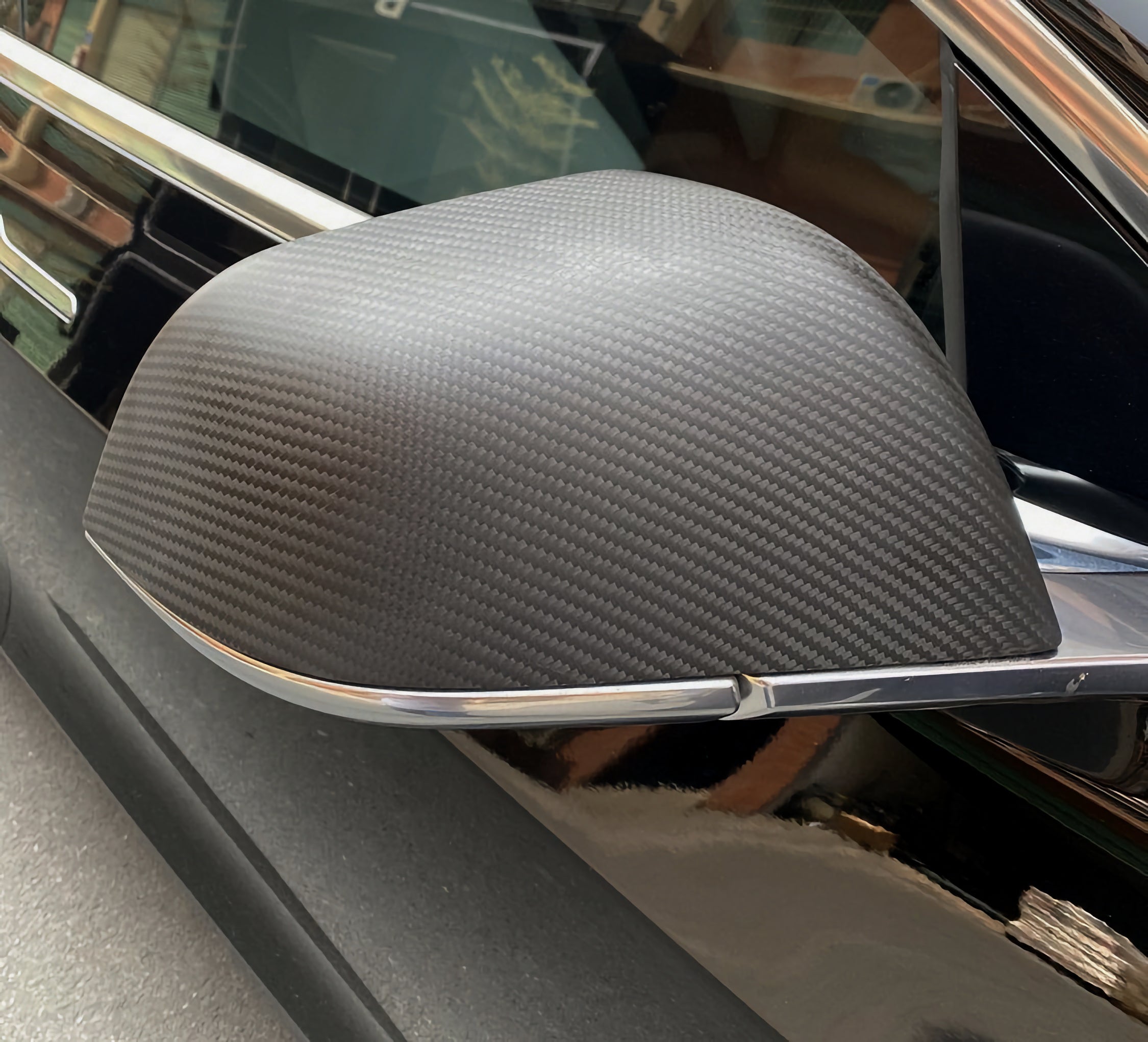 DRY CARBON Performance Aufsatz Spiegelkappen Mirror Cover für Tesla Model Y