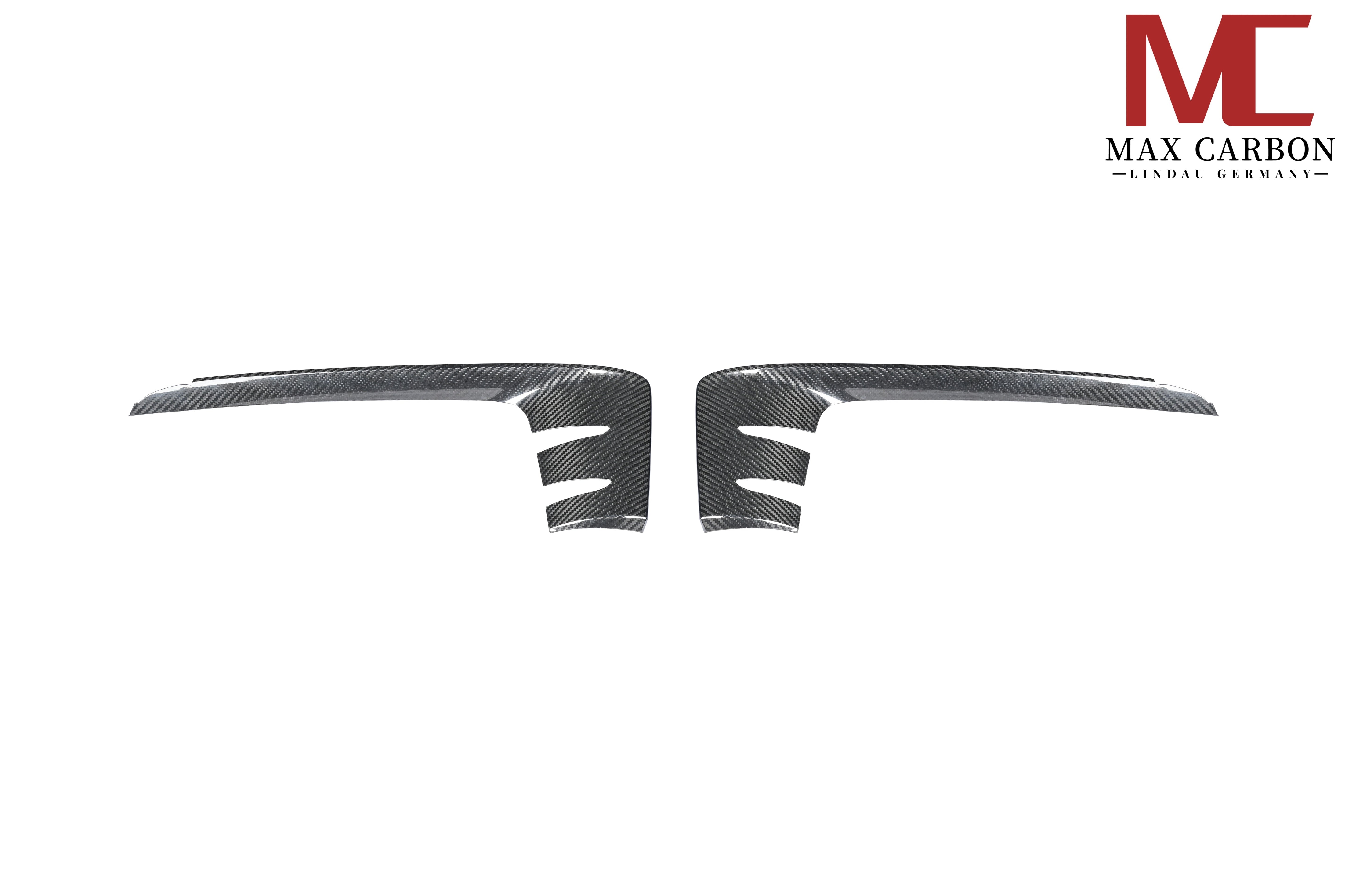 Dry-Carbon Lufteinlass-Blenden passend für Porsche Cayenne 9YA.2 Facelift – Carbon in der Serien-Frontschürze