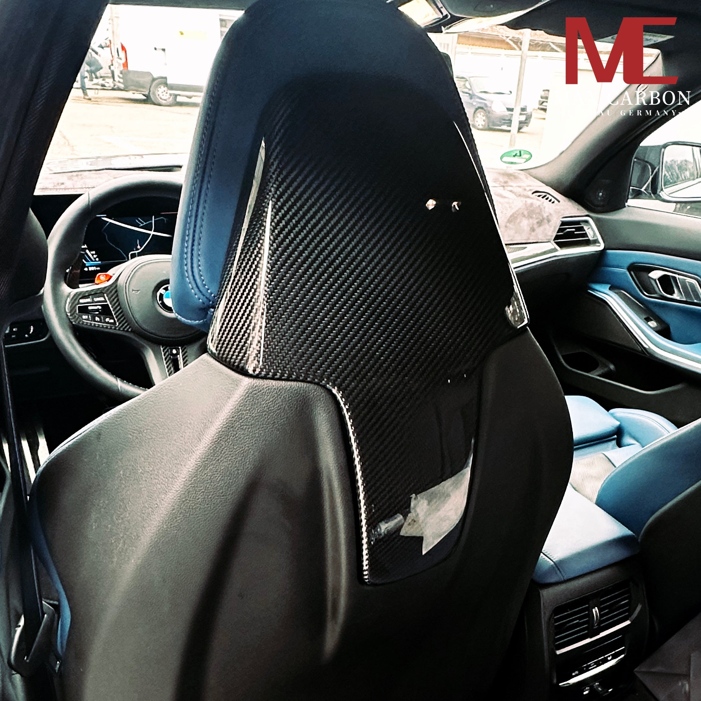 Dry Carbon Kopfstützen Cover für BMW M2 G87 / M3 G80 G81 / M4 G82 G83 / X3M F97 / X4M F98 / M8 F91 F92 F93