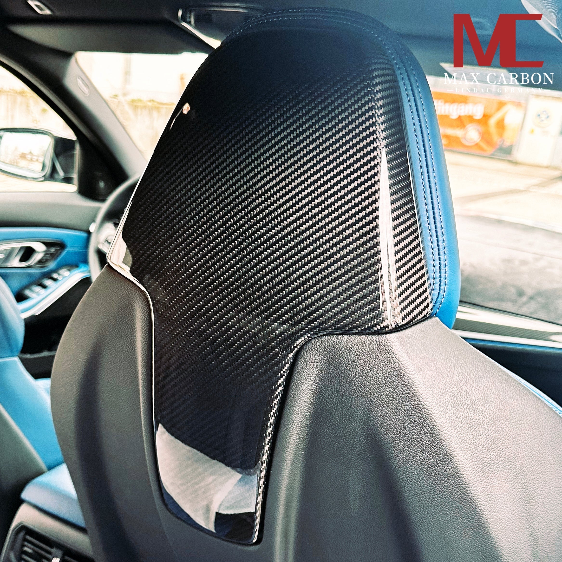 Dry Carbon Kopfstützen Cover für BMW M2 G87 / M3 G80 G81 / M4 G82 G83 / X3M F97 / X4M F98 / M8 F91 F92 F93