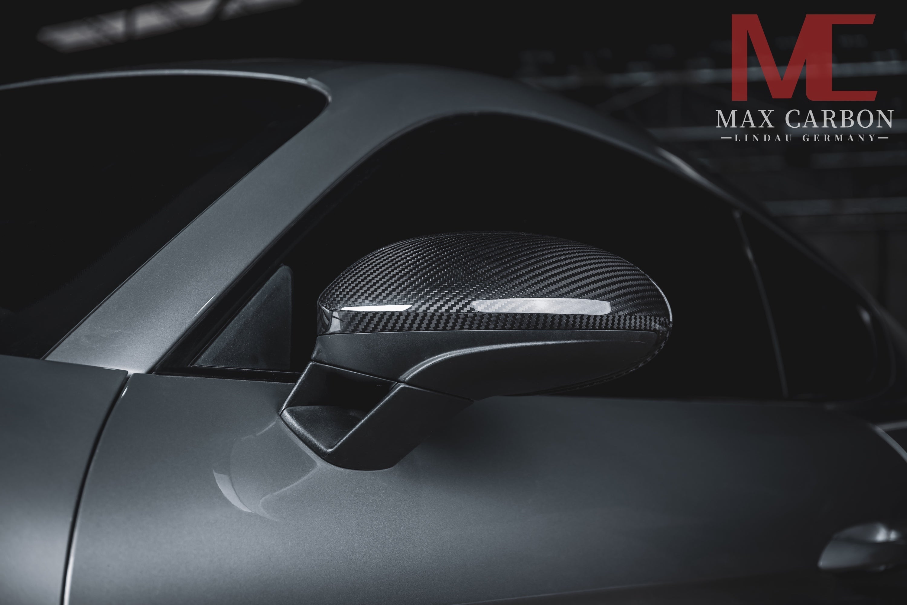 Dry-Carbon Spiegelkappen passend für Porsche 718 Boxster & Cayman 982 – sichtbarer Carbon-Akzent