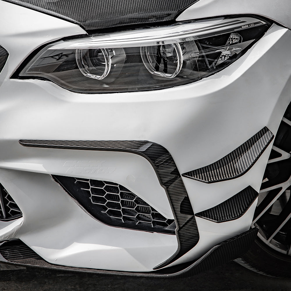 Dry-Carbon Canards für BMW M2 F87 – schärfere Front in echtem Carbon