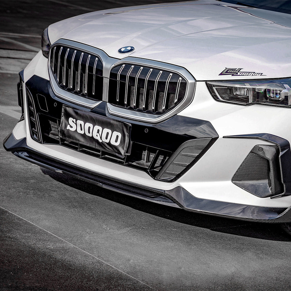 Dry-Carbon Frontlippe SQ-Style passend für BMW 5er G60 G61 (M-Paket) – schärfere Front in echtem Carbon