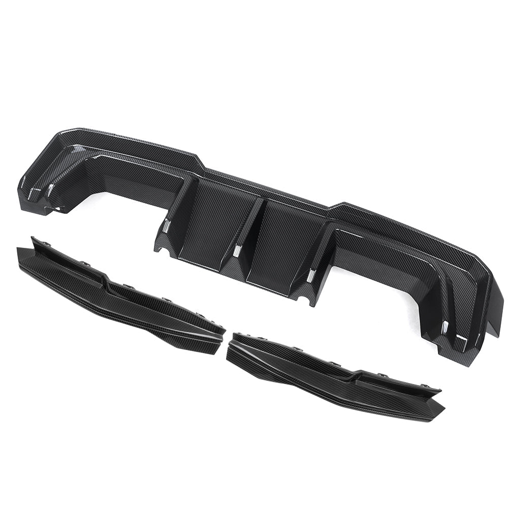 Dry-Carbon Heckdiffusor Heck Winglet SQ-B Style passend für BMW M3 G80 G81 / M4 G82 G83 inkl. LCI – Aggressive Heck-Performance