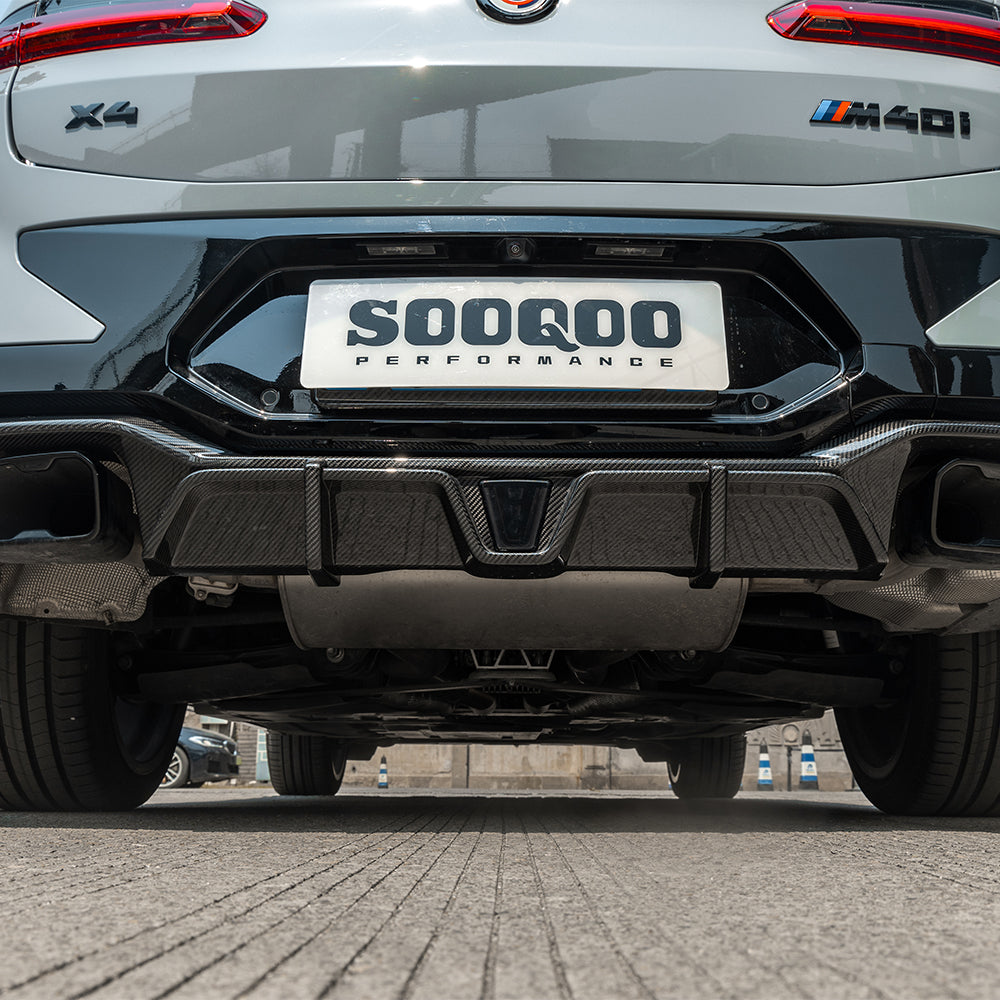 Carbon Heckdiffusor im SQ-Style passend für BMW X4 G02 inkl. LCI, Echtcarbon - Getsdowned