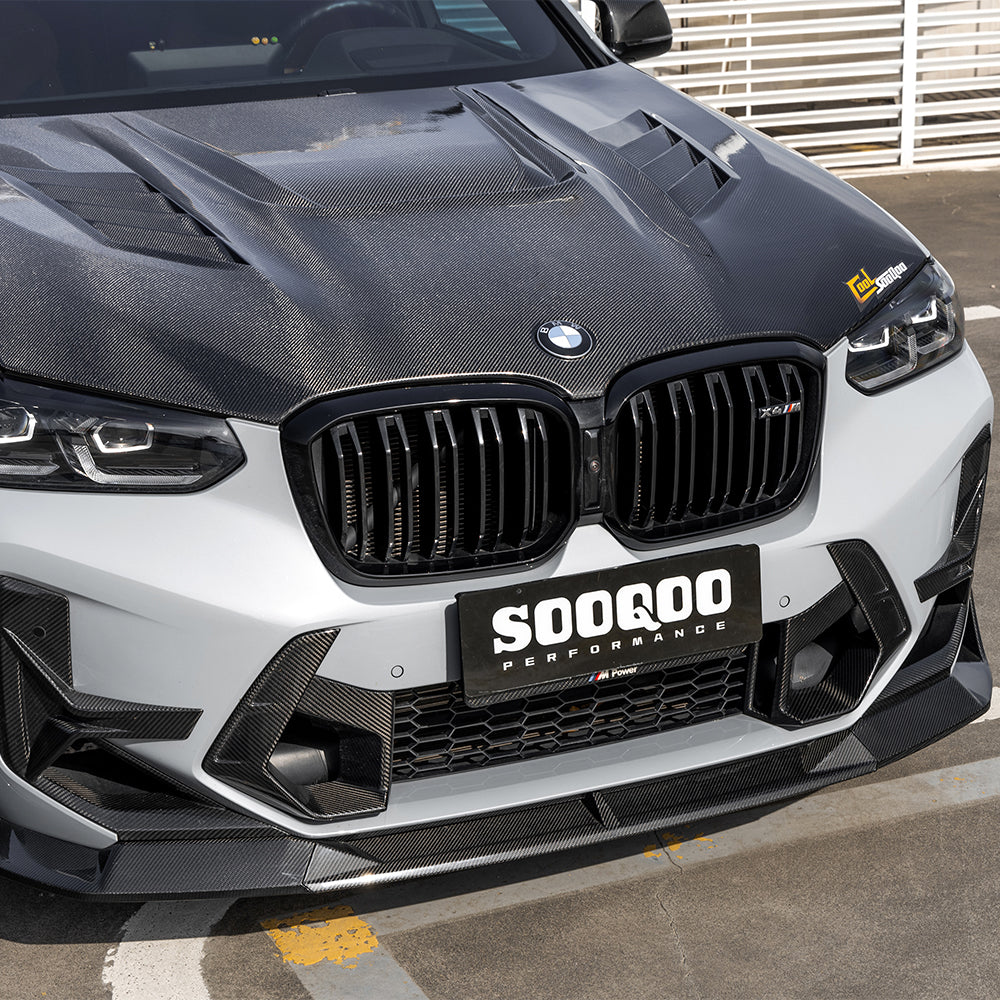 Dry-Carbon Frontlippe SQ Style B passend für BMW X3M F97 / X4M F98 LCI – schärfere Frontkante in Echtcarbon