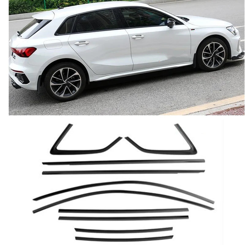 Schwarze Fensterverkleidung passend für Audi A3 Sportback