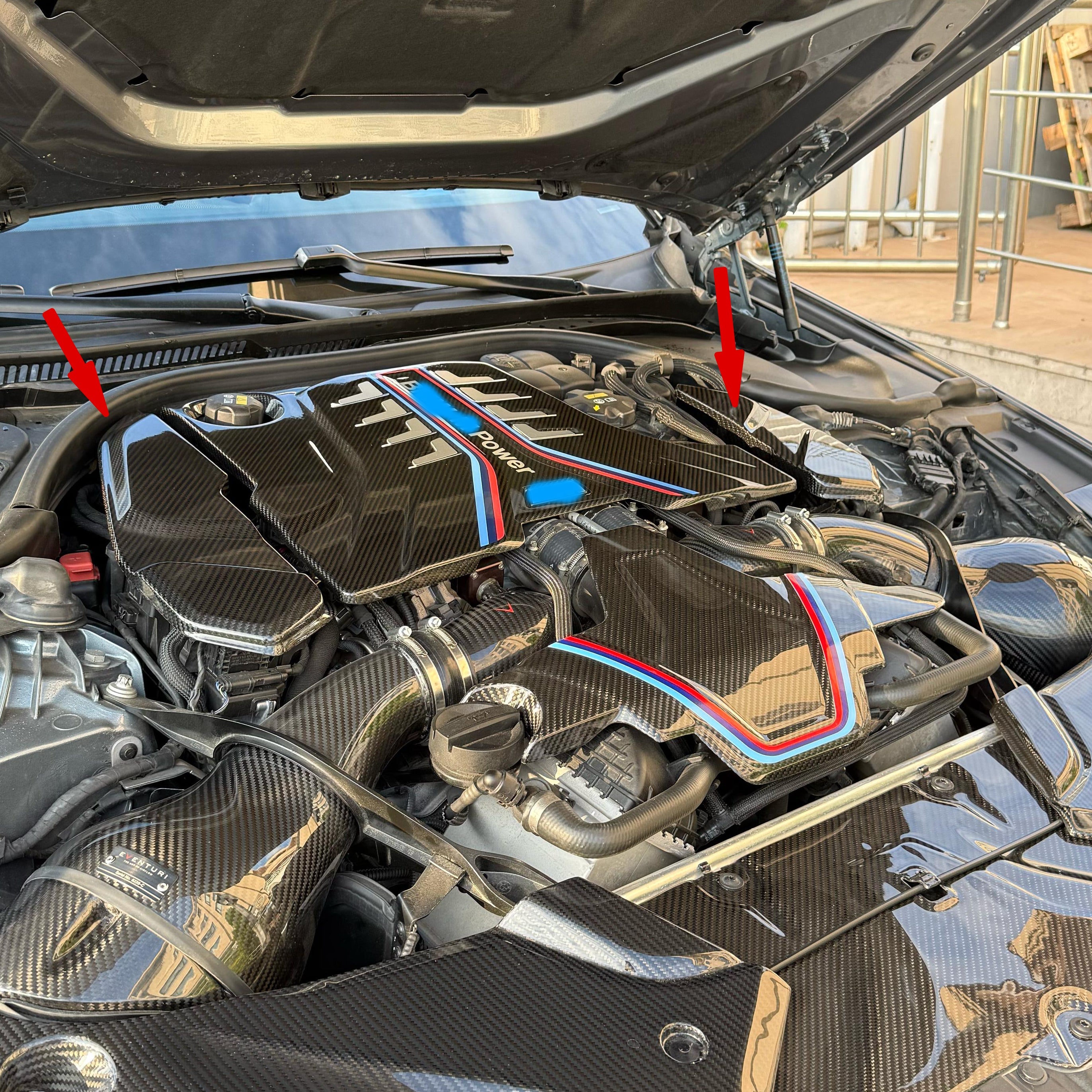 Dry Carbon Abdeckung Batterie und ECU Ersatz für BMW M5 F90 M8 F91 F92 F93 inkl. LCI