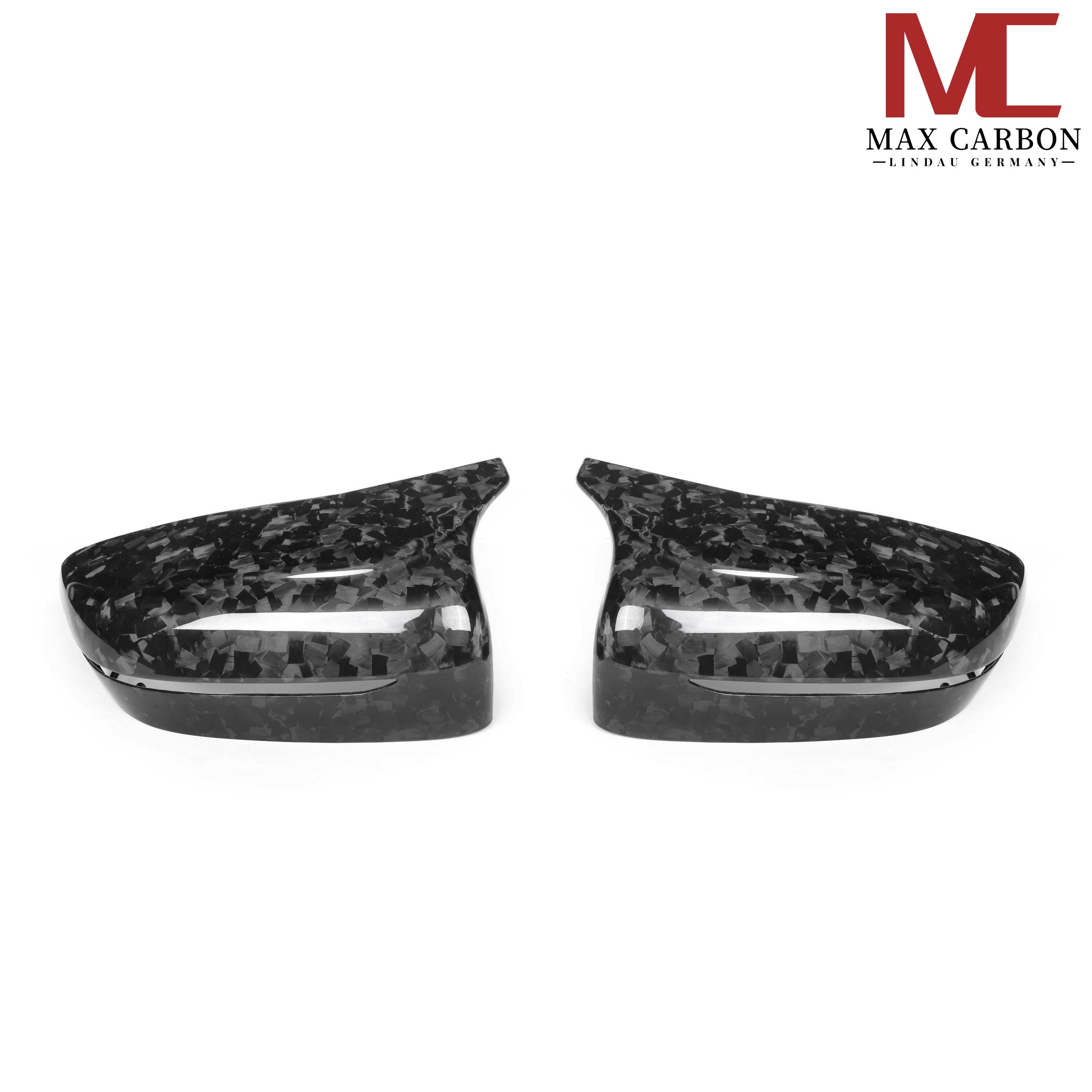 Dry-Carbon Forged Spiegelkappen passend für BMW M5 F90 / M8 F91-F93 / M850i LCI / M550i G30 G31 + LCI – Forged Carbon Mirror Caps