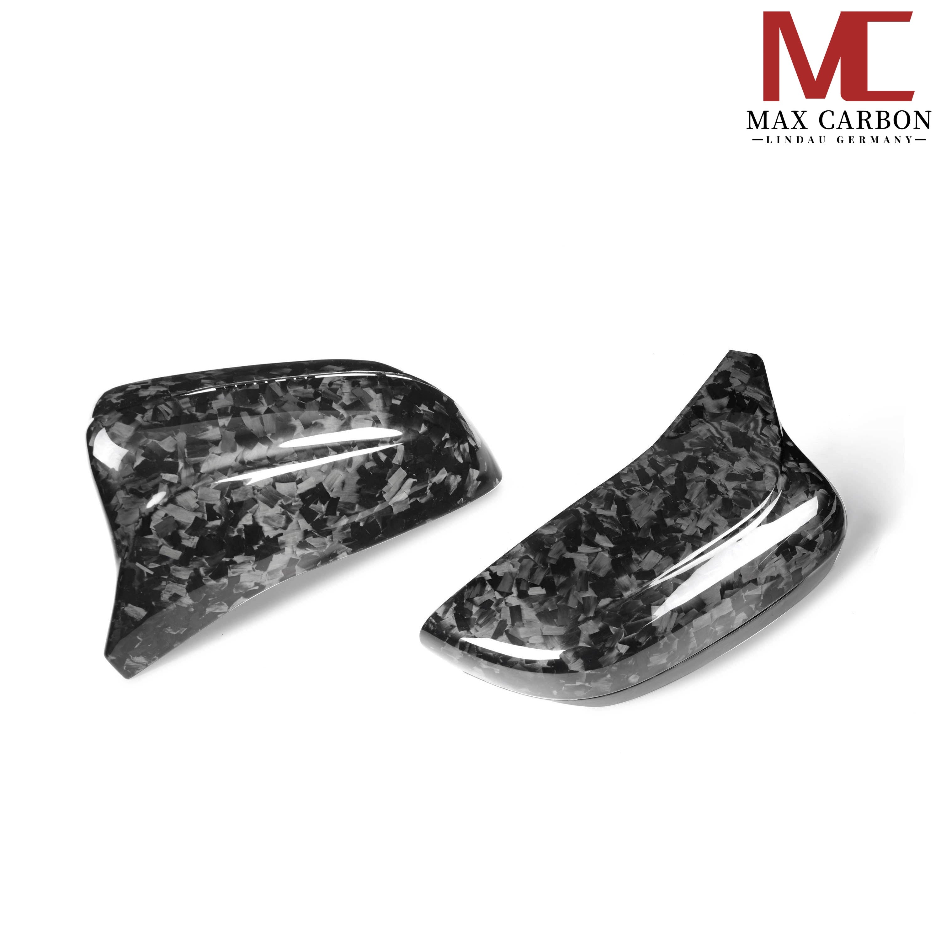Dry-Carbon Forged Spiegelkappen passend für BMW M5 F90 / M8 F91-F93 / M850i LCI / M550i G30 G31 + LCI – Forged Carbon Mirror Caps