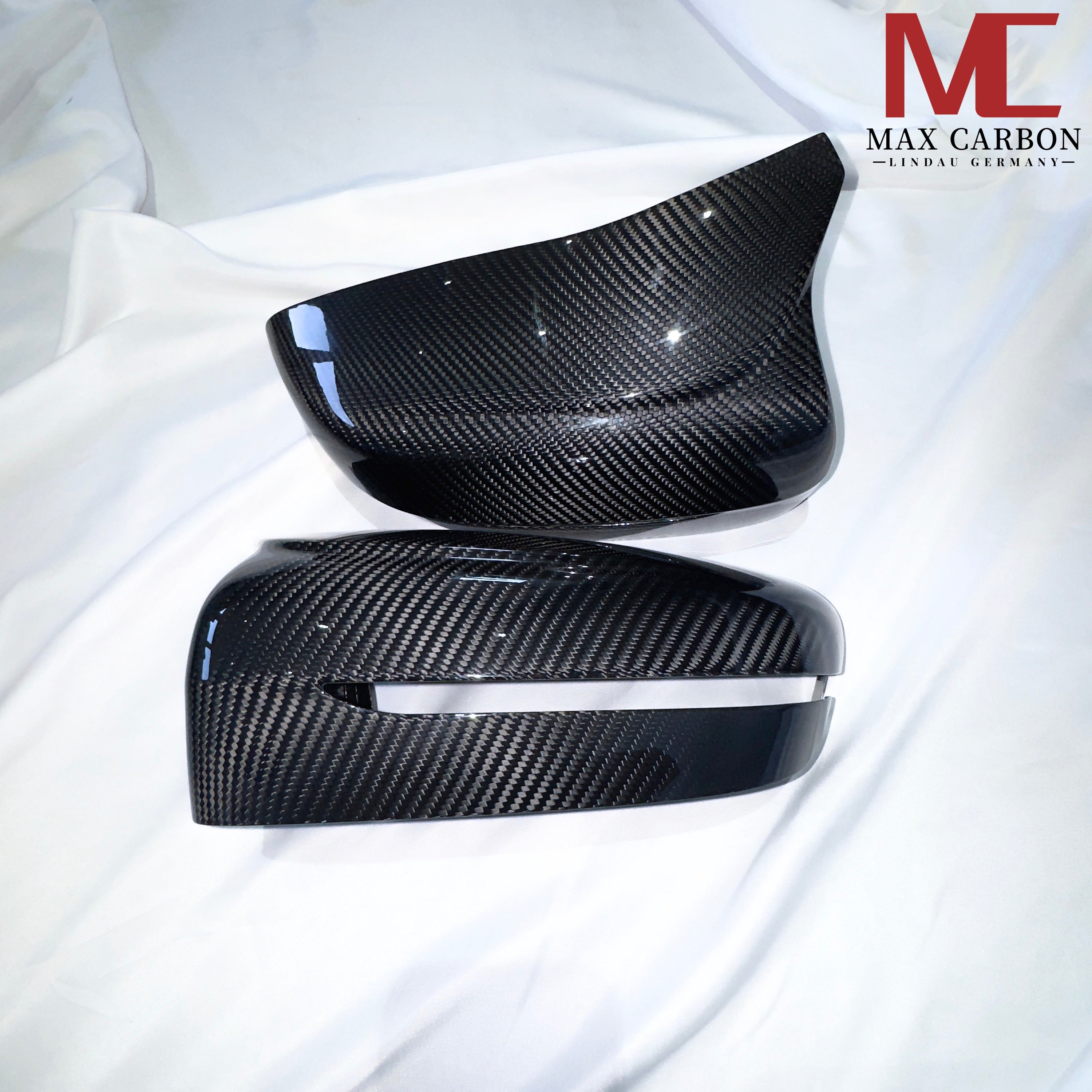 Dry-Carbon Spiegelkappen passend für BMW M5 F90 / M8 F91-F93 / M850i LCI / M550i G30 G31 + LCI – Carbon Mirror Caps
