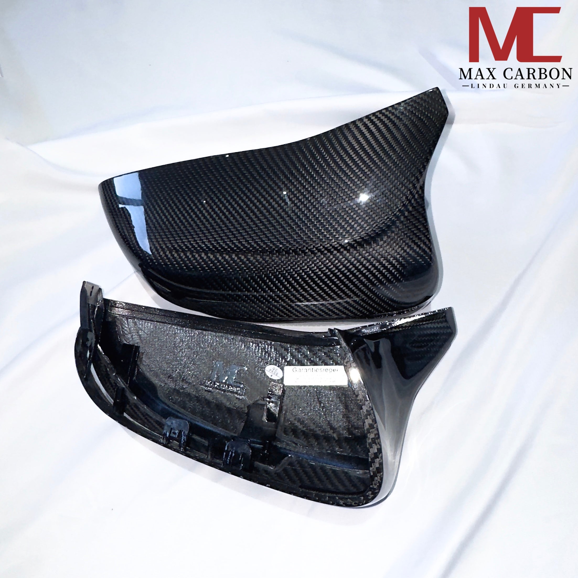 Dry-Carbon Spiegelkappen passend für BMW M5 F90 / M8 F91-F93 / M850i LCI / M550i G30 G31 + LCI – Carbon Mirror Caps