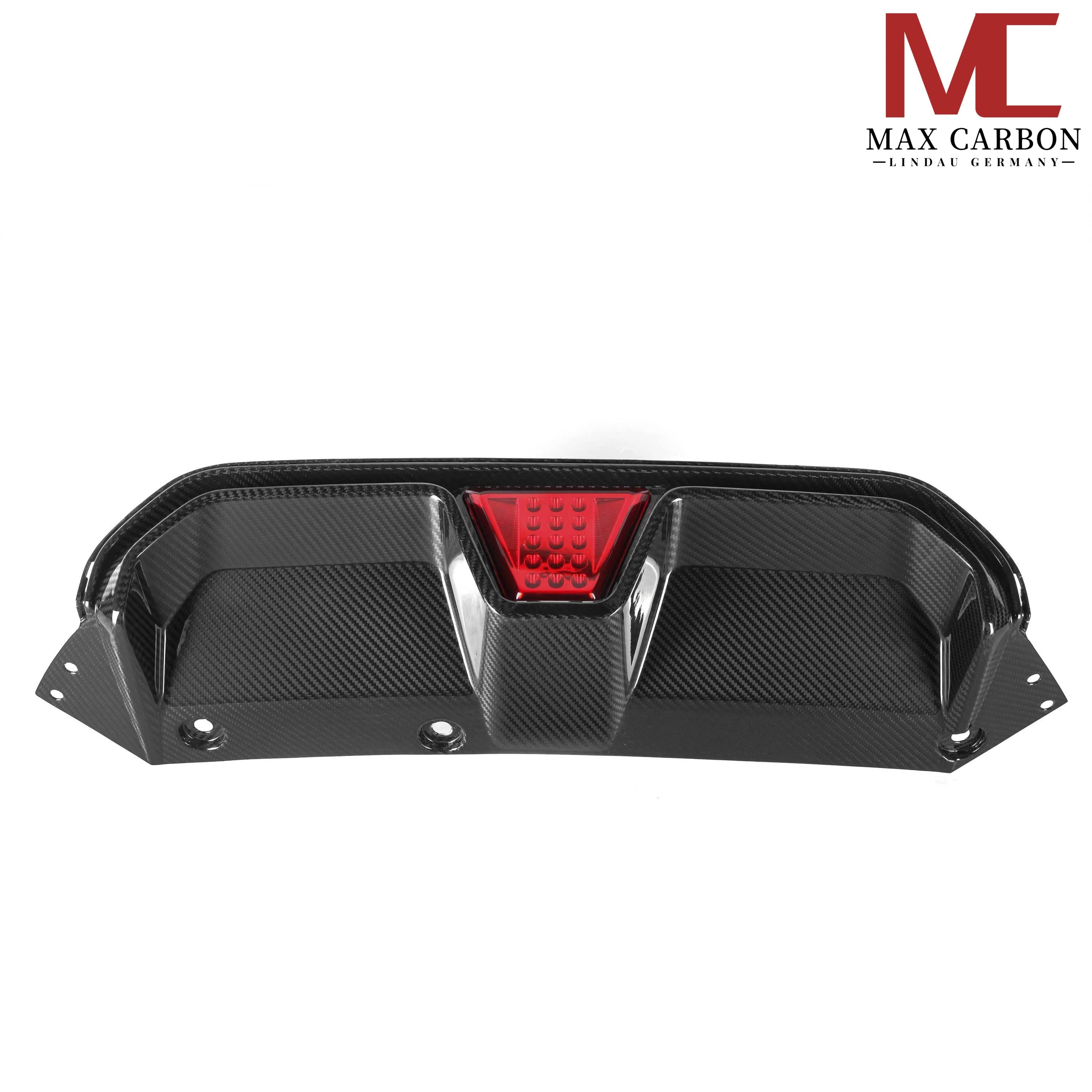 Dry-Carbon Heckdiffusor + LED passend für BMW M5 F90 LCI – Aggressive Heck mit LED-Performance