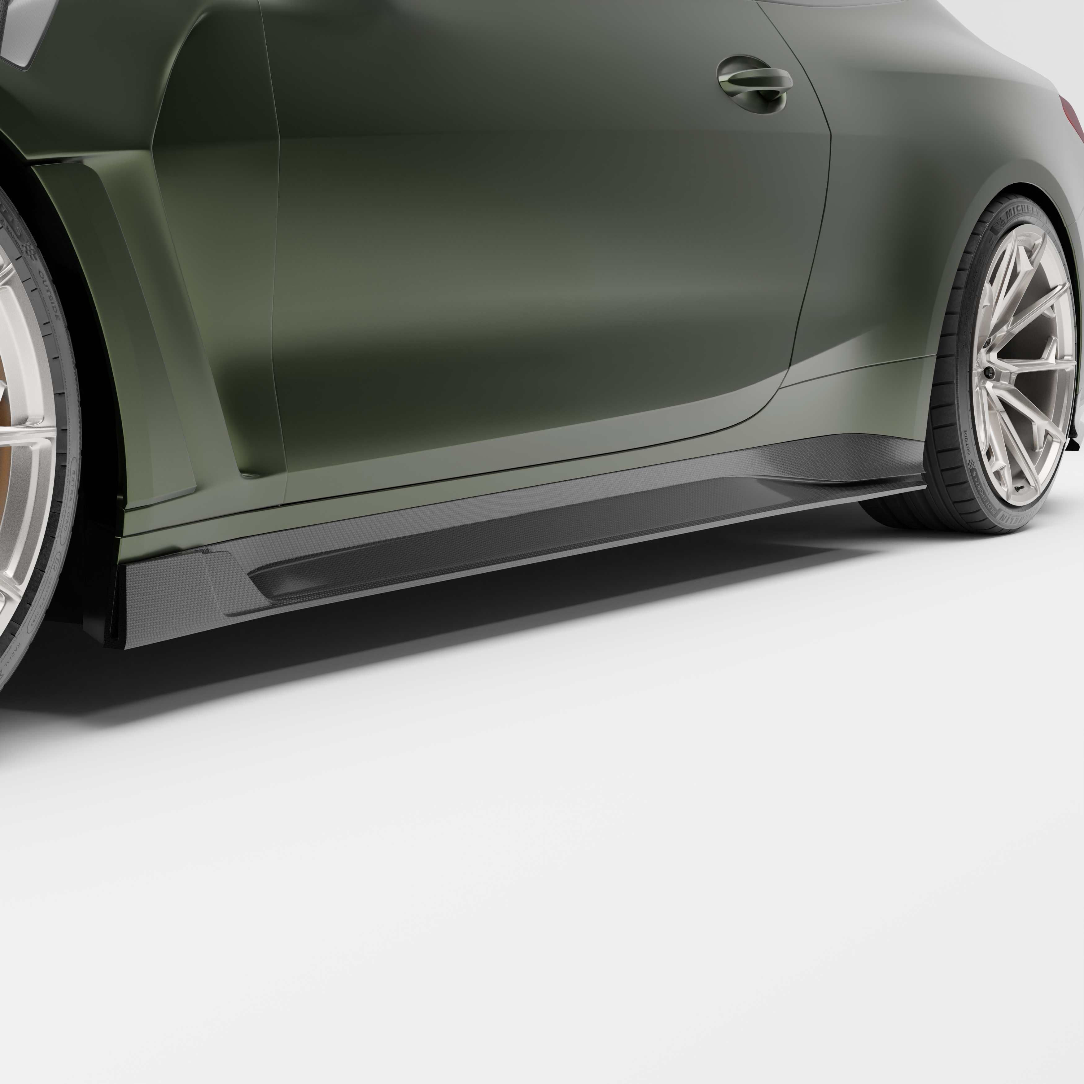 Dry-Carbon Seitenschweller passend für BMW M4 G82-G83 – breite aggressive Seitenlinie