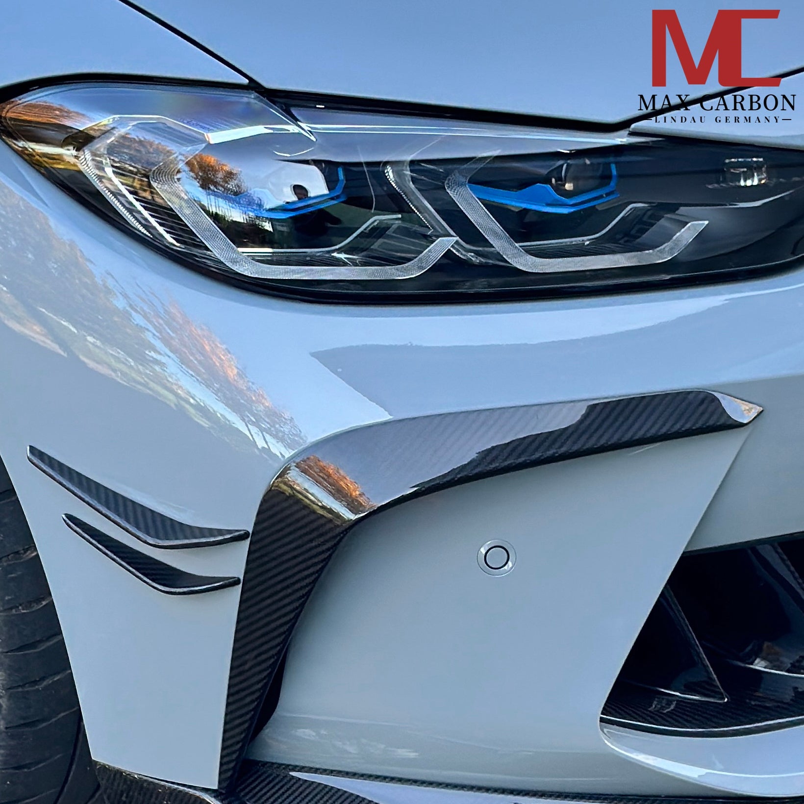 Dry Carbon Frontansatz Front AERO FLICK L Form für BMW M3 G80 G81 / M4 G82 G83 - Getsdowned