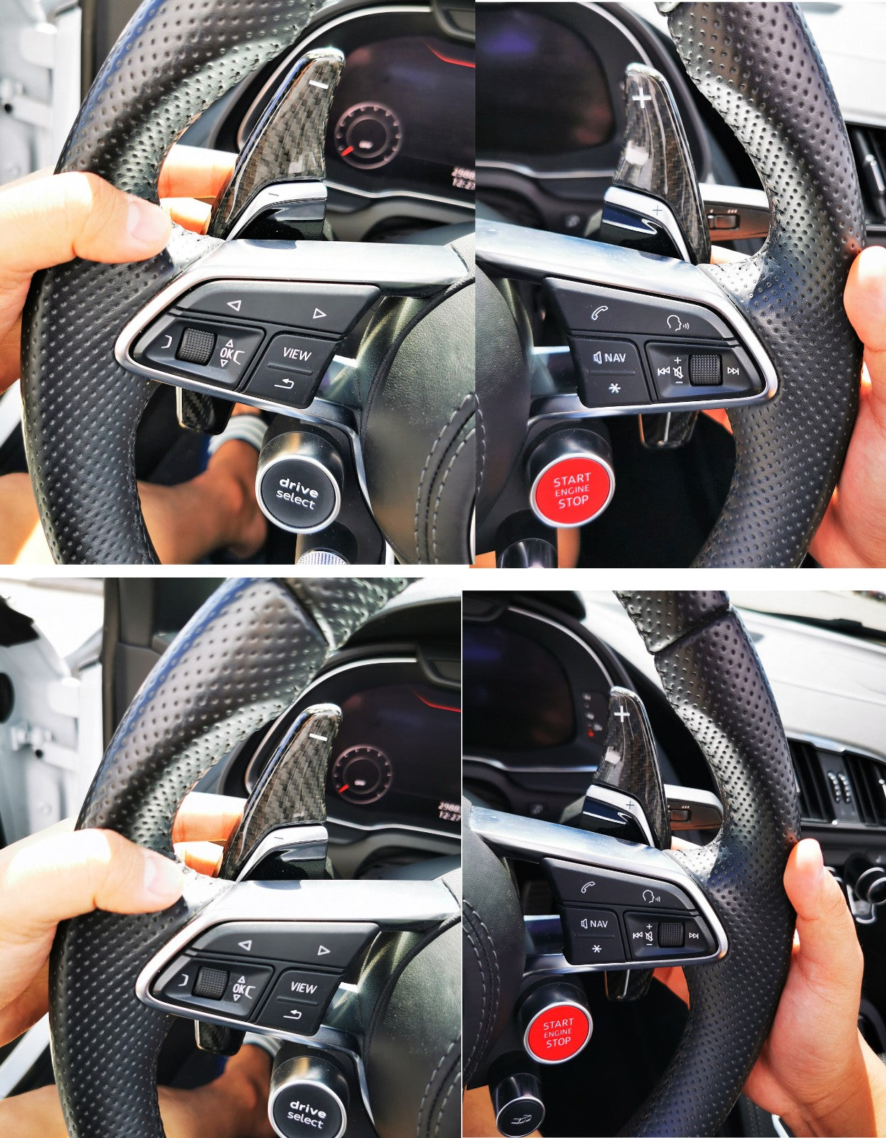 Dry Carbon Schaltwippen Verlängerung passend für Audi RS Lenkrad RS3 RS4 RS5 RS6 RS7 R8 - Getsdowned